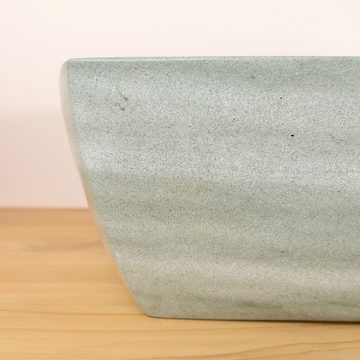 wohnfreuden Aufsatzwaschbecken Sandstein Waschbecken MARA 40 cm eckig poliert (Kein Set), 53_40324