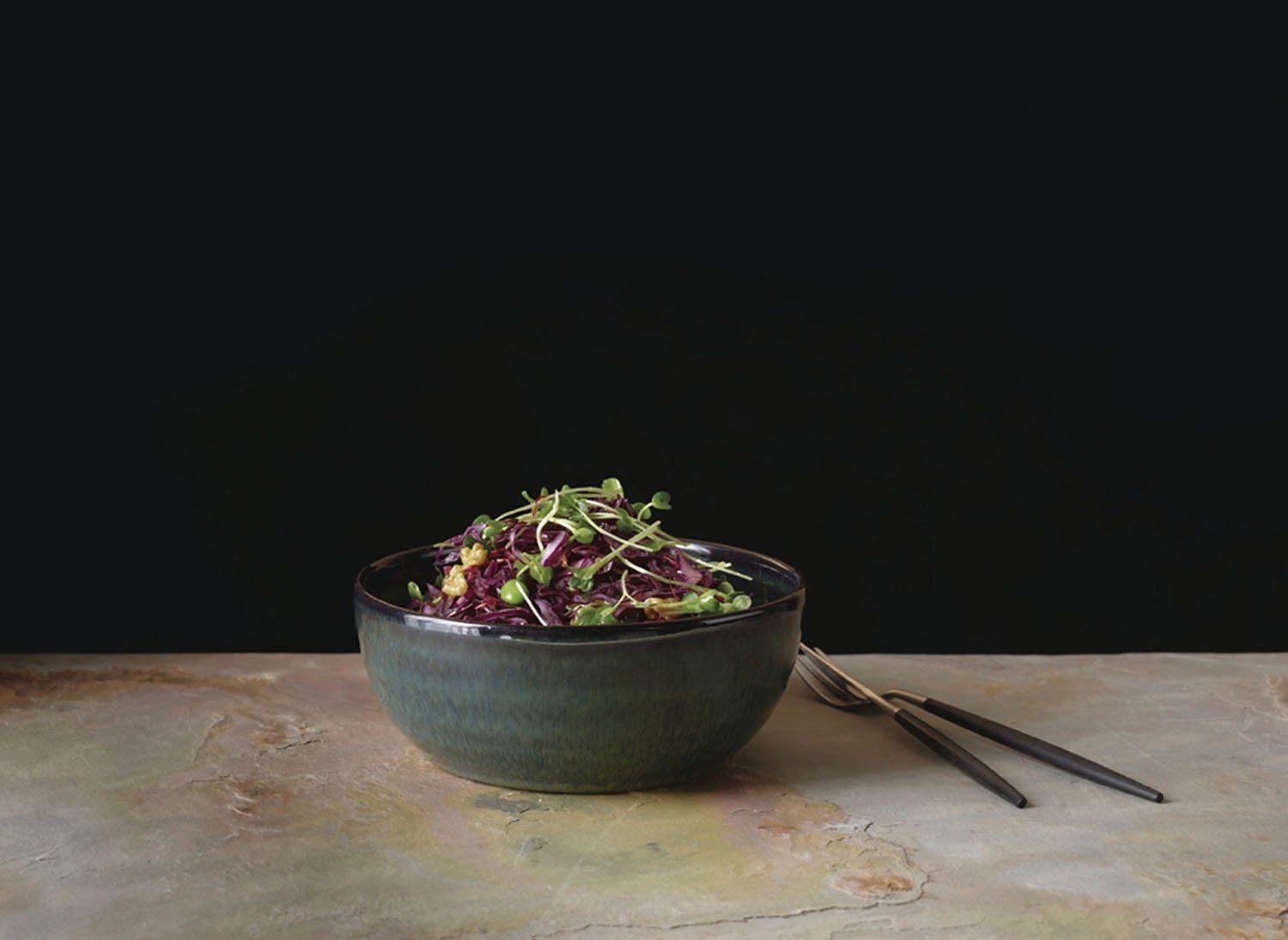 ASA SELECTION Salatschüssel POKEBOWLS, Ø 25 cm, Grün, Handgefertigt, Steinzeug, (1-tlg), Effektglasur, Mikrowellengeeignet, Spülmaschinengeeignet