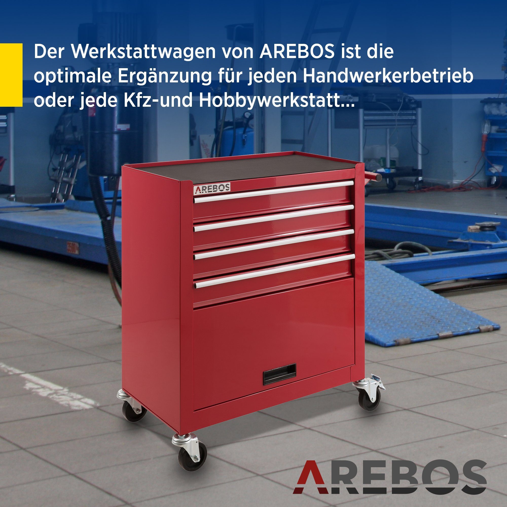 Arebos Werkstattwagen 4 Fächer + großes günstig online kaufen