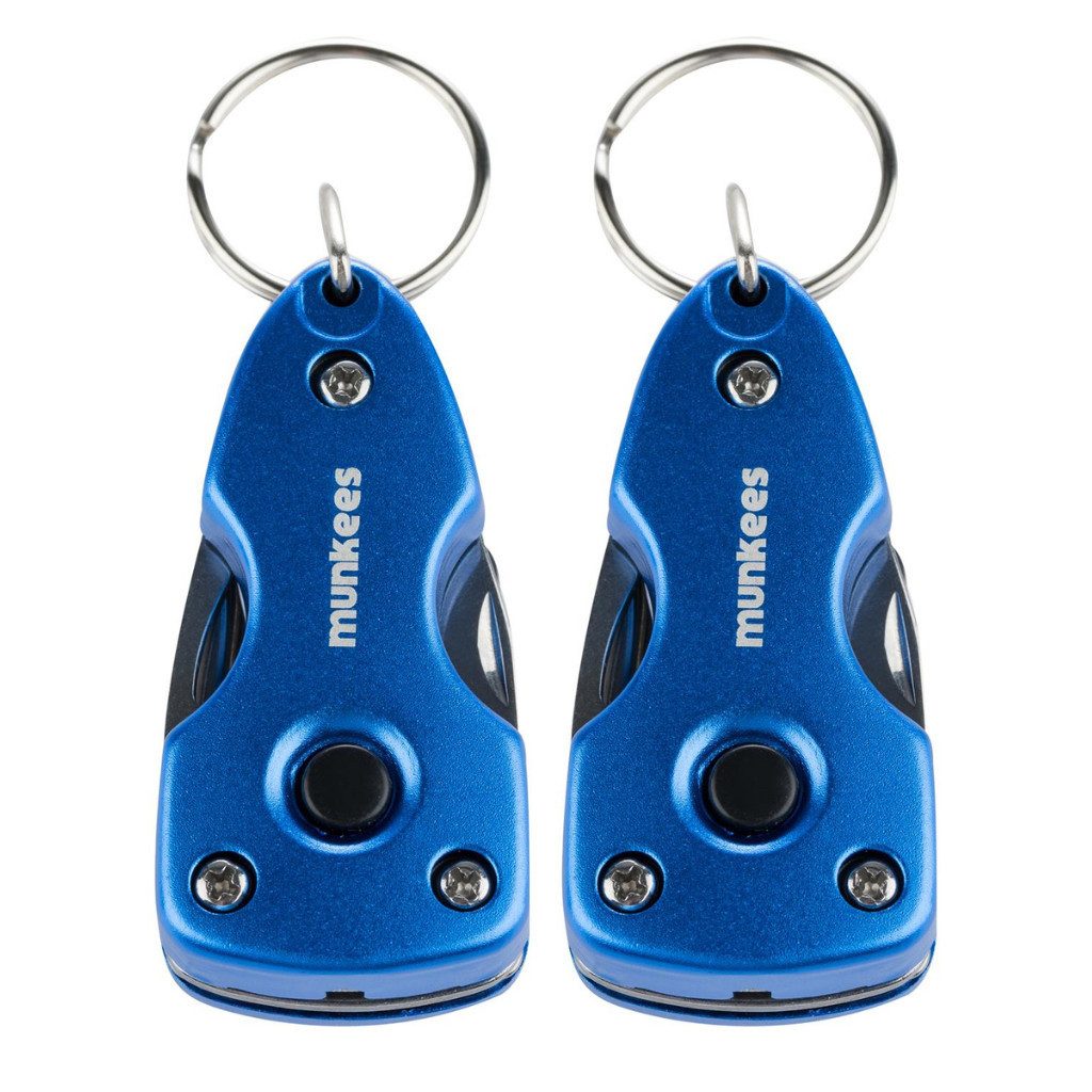 Munkees Multitool 2er Set Multi-Tool mit 6 Funktionen, LED, Taschenmesser, blau, (2 St)