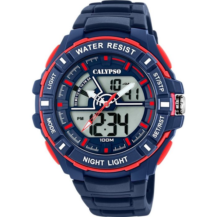 CALYPSO WATCHES Digitaluhr Calypso Herren Uhr K5769/2 (Armbanduhr) Herren Armbanduhr rund Kunststoff PUarmband blau Sport