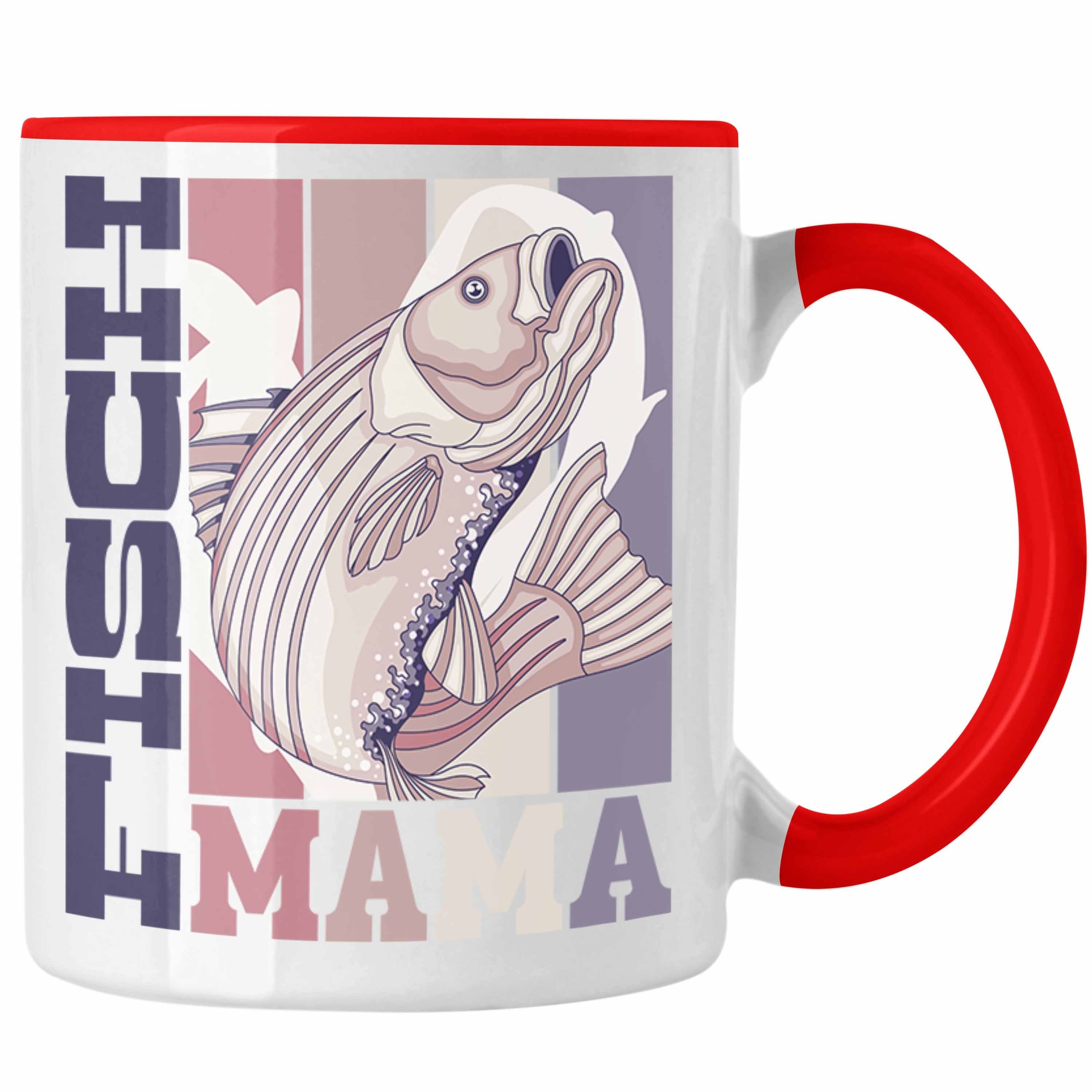 Trendation Tasse Trendation - Tasse für Ges Besitzerin Fisch Mama Spruch Geschenk Rot Fisch