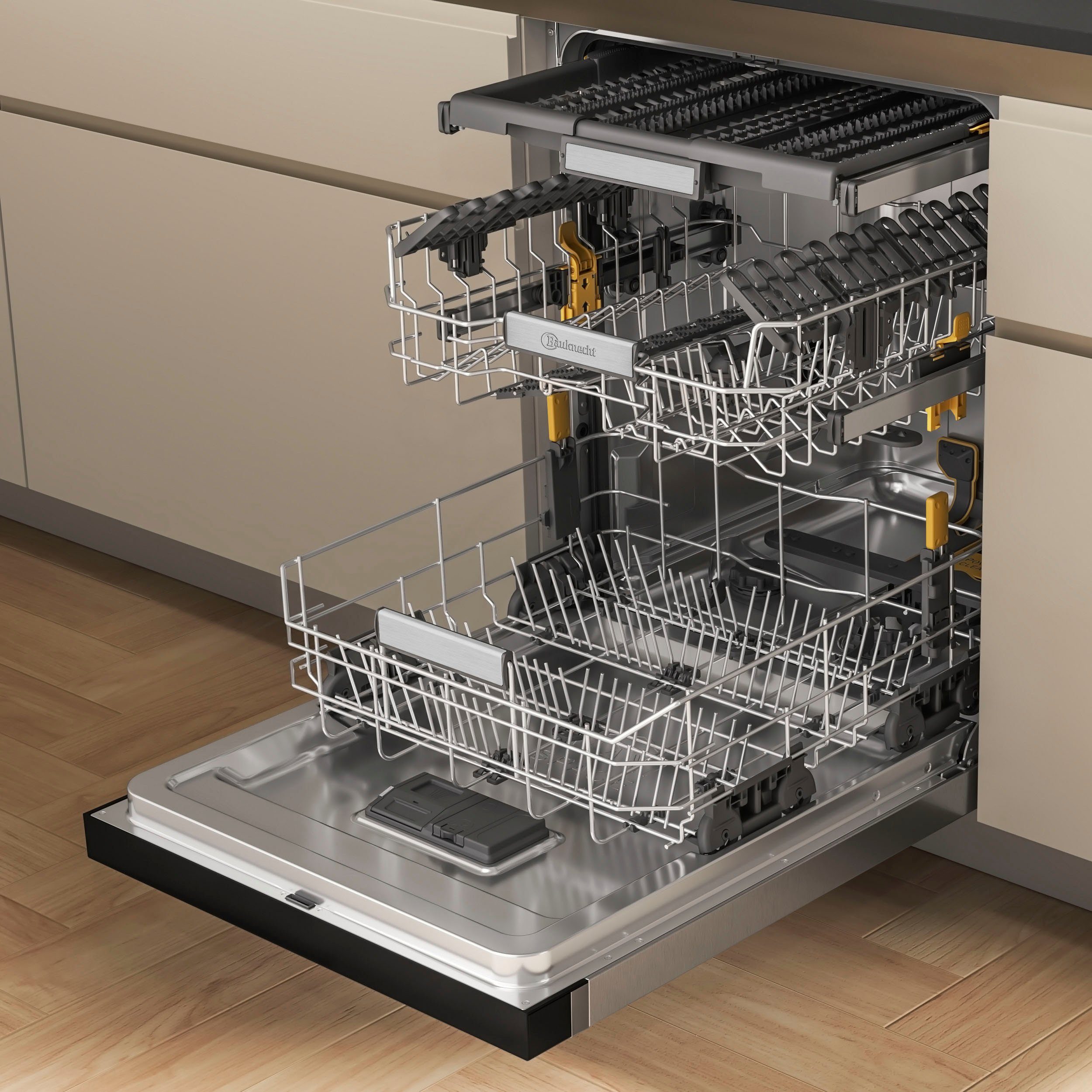 BAUKNECHT Unterbaugeschirrspüler B7U HS51 X, 15 Maßgedecke, MaxiSpace – bietet Platz für große Pizzateller mit 32 cm Durchmesser – Bild 5 von 5