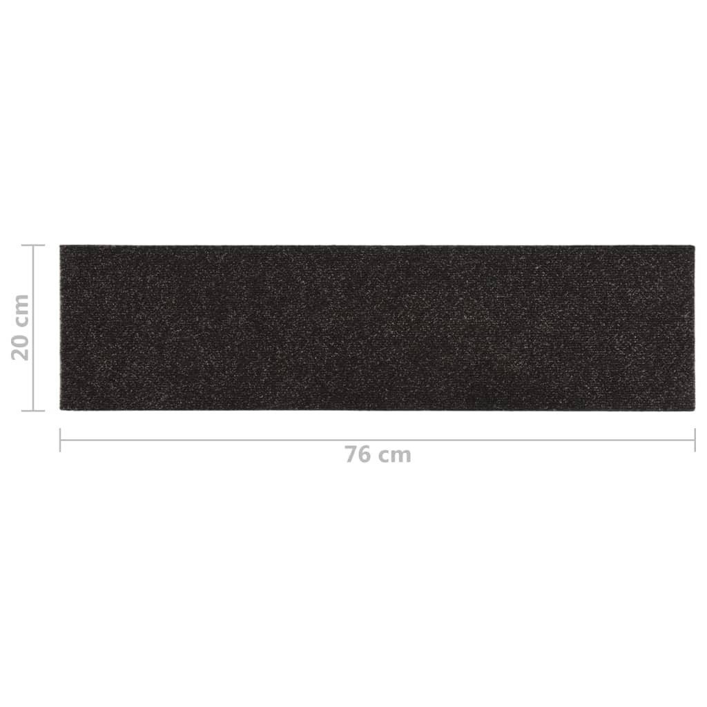 Stufenmatte Selbstklebende Treppenmatten vidaXL, Höhe: Braun, 15 76x20 Stk mm 20 Rechteckig cm