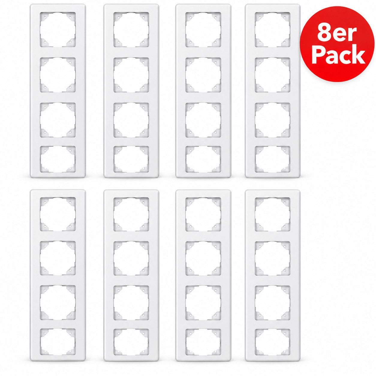 Kopp Abdeckrahmen 8X Lichtschalter Steckdose Rahmen Schalterrahmen Steckdosenrahmen, Schalter Abdeckung Unterputz Rahmen Elektroinstallation