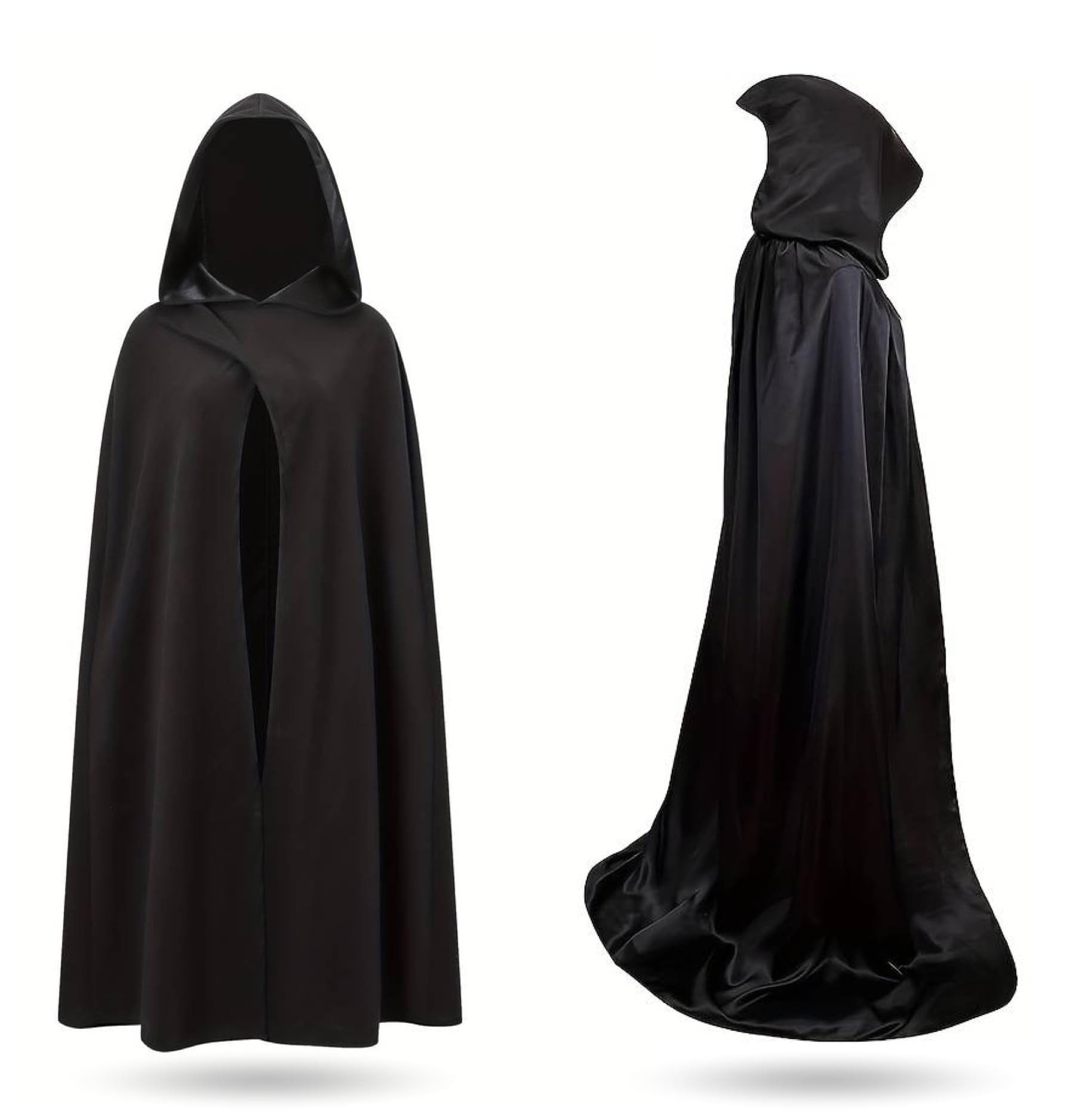 Umhang Umhang Halloween Vampir Schwarz mit Kaputze Halloween Kostüm Herren