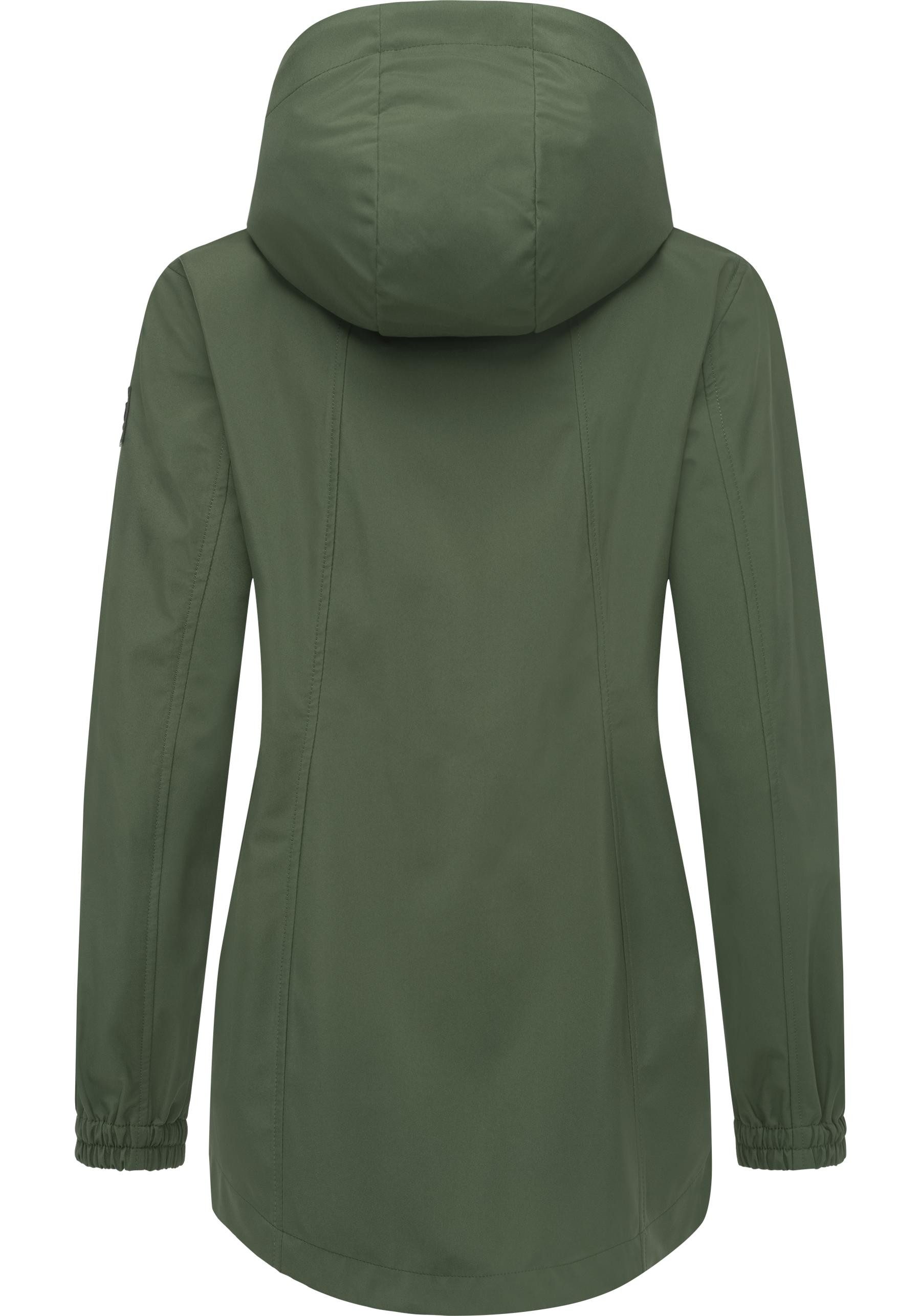 Ragwear Kurzmantel Zuzka Sport Wasserdichter kurzer Übergangsmantel für Damen