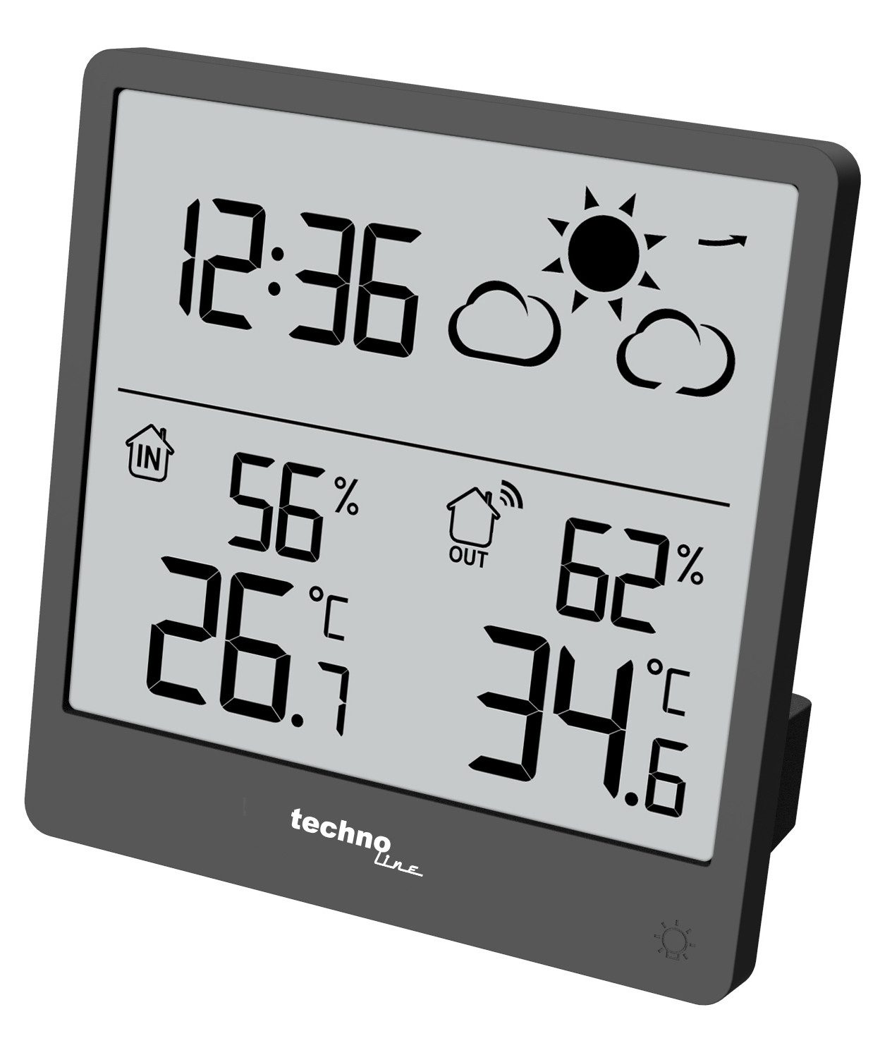 technoline WS 9138 Wetterstation (mit Außensender, in einem modernem Design, mit Wettervorhersage)