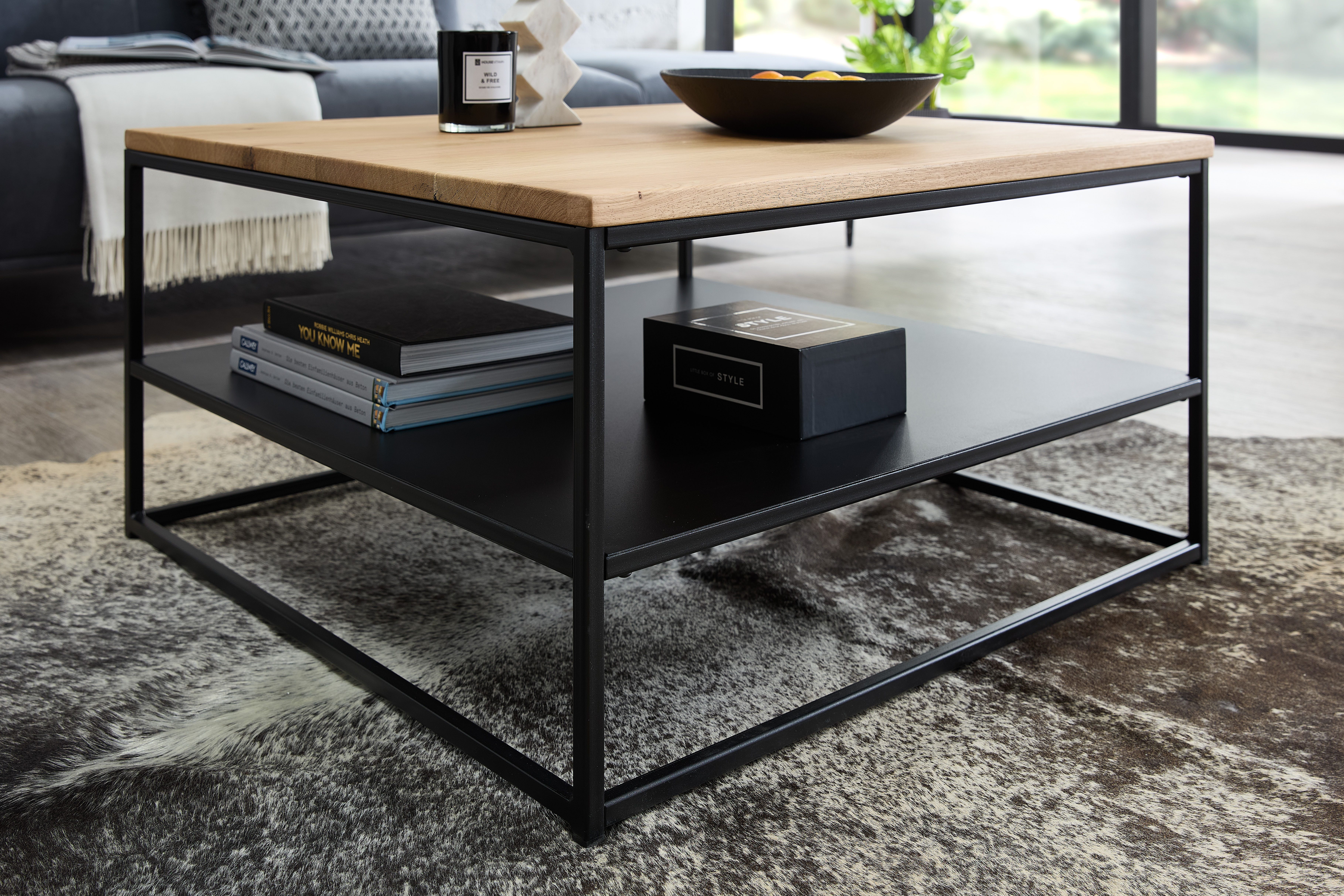 Stolkom Sp.z.o.o. Couchtisch Tilda Wohnzimmertisch Massivholz im Industrial günstig online kaufen