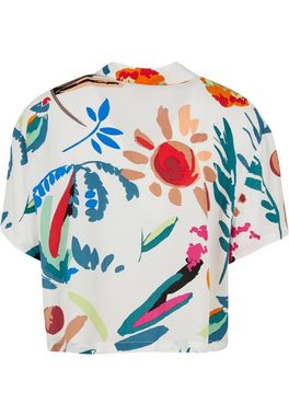 URBAN CLASSICS Kurzarmshirt Urban Classics Damen Ladies Viscose Resort Shirt (1-tlg)