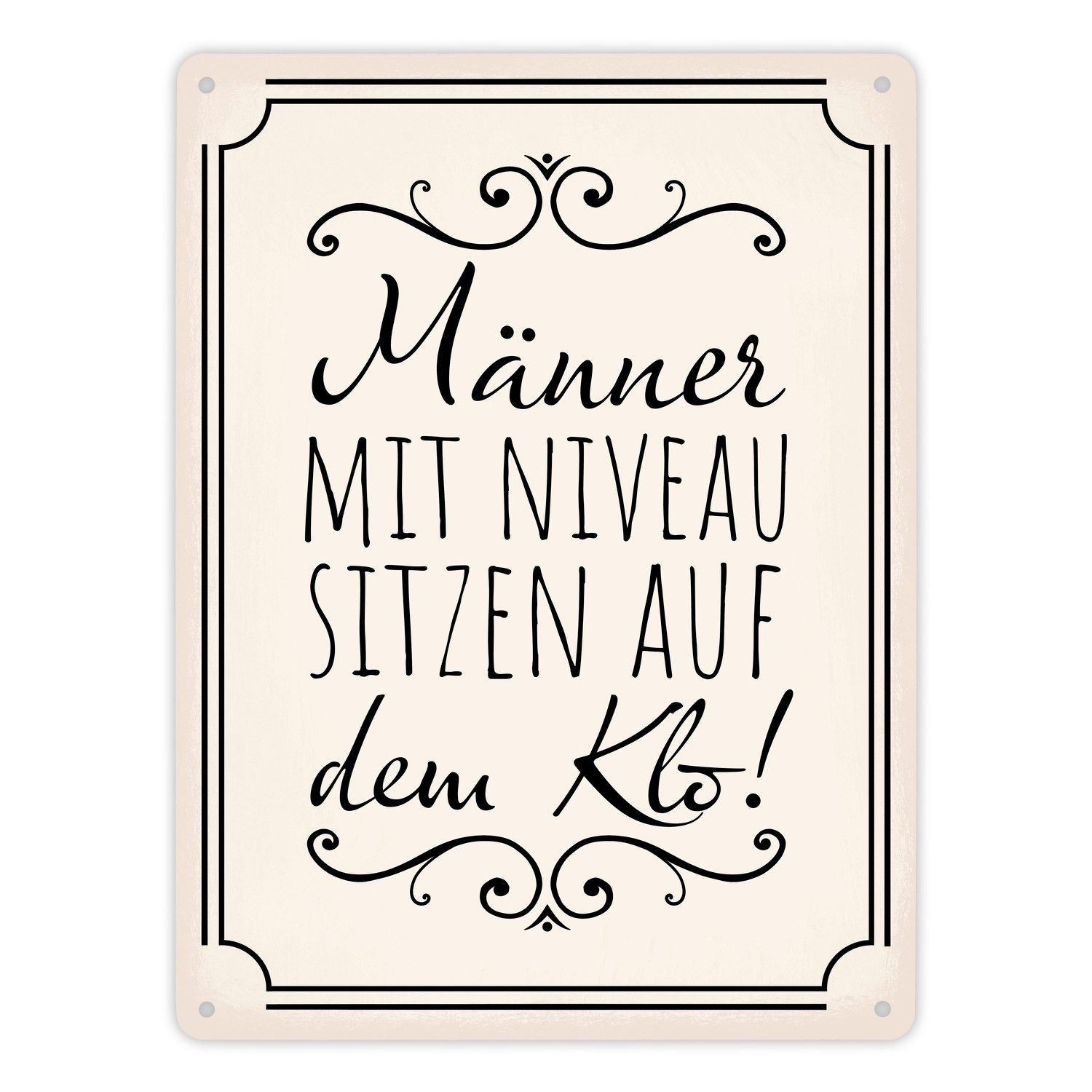 speecheese Metallschild Männer mit Niveau sitzen auf dem Klo Metallschild X günstig online kaufen