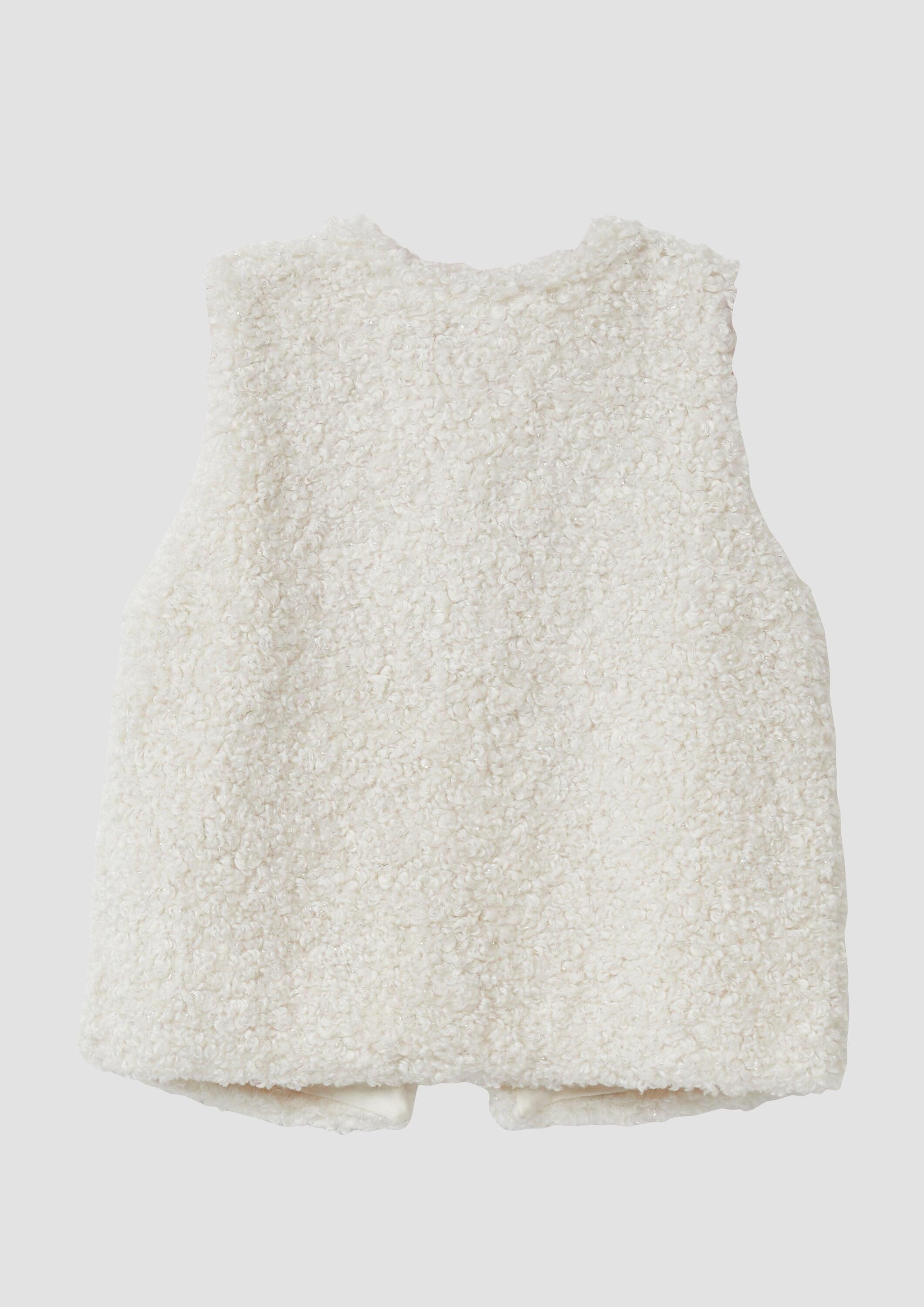 s.Oliver Funktionsweste Indoor-Weste Weste aus Teddy-Plüsch mit Glitzereffekt