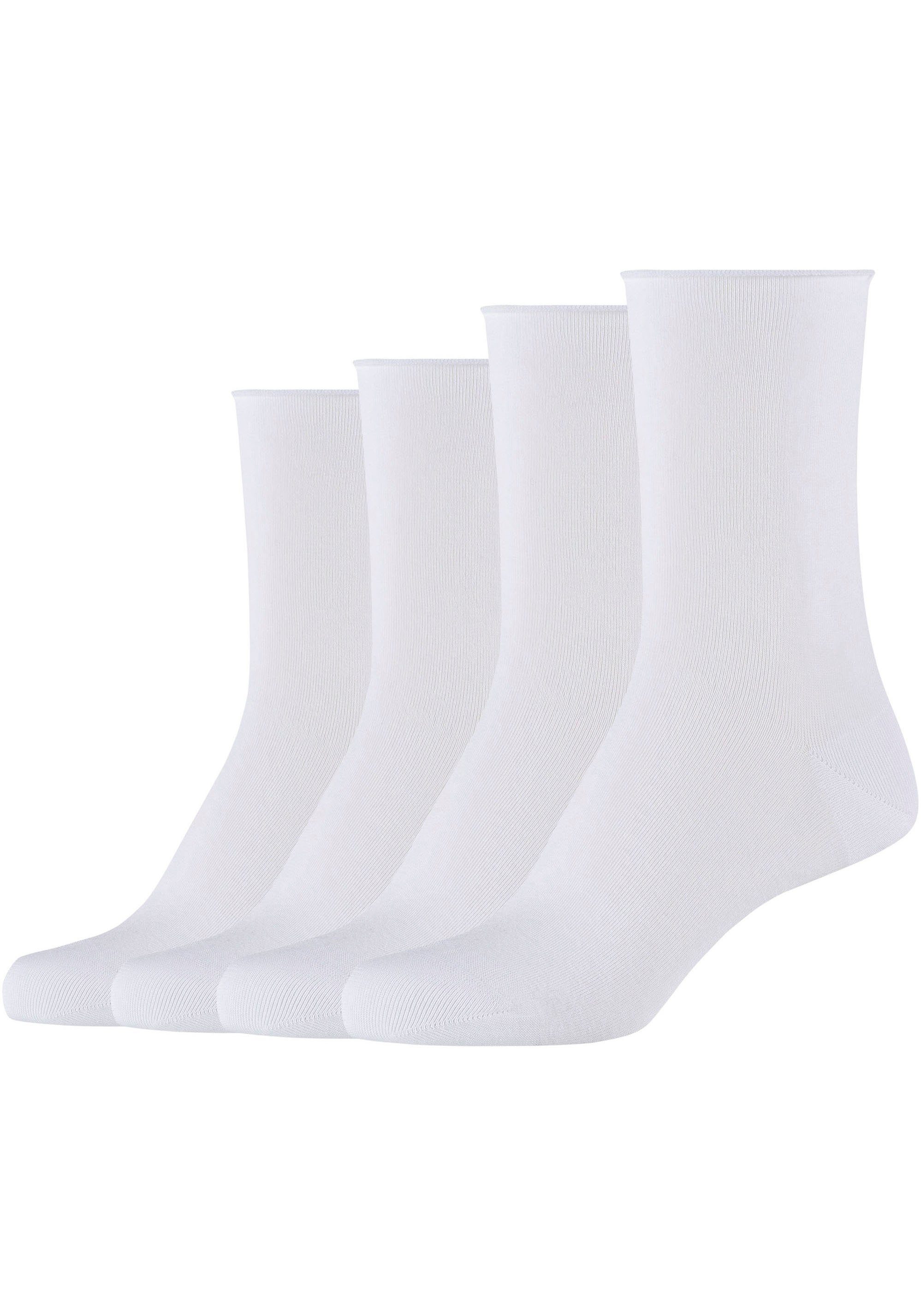 Camano Socken (Packung, 4-Paar) weiß Mit Rollrand