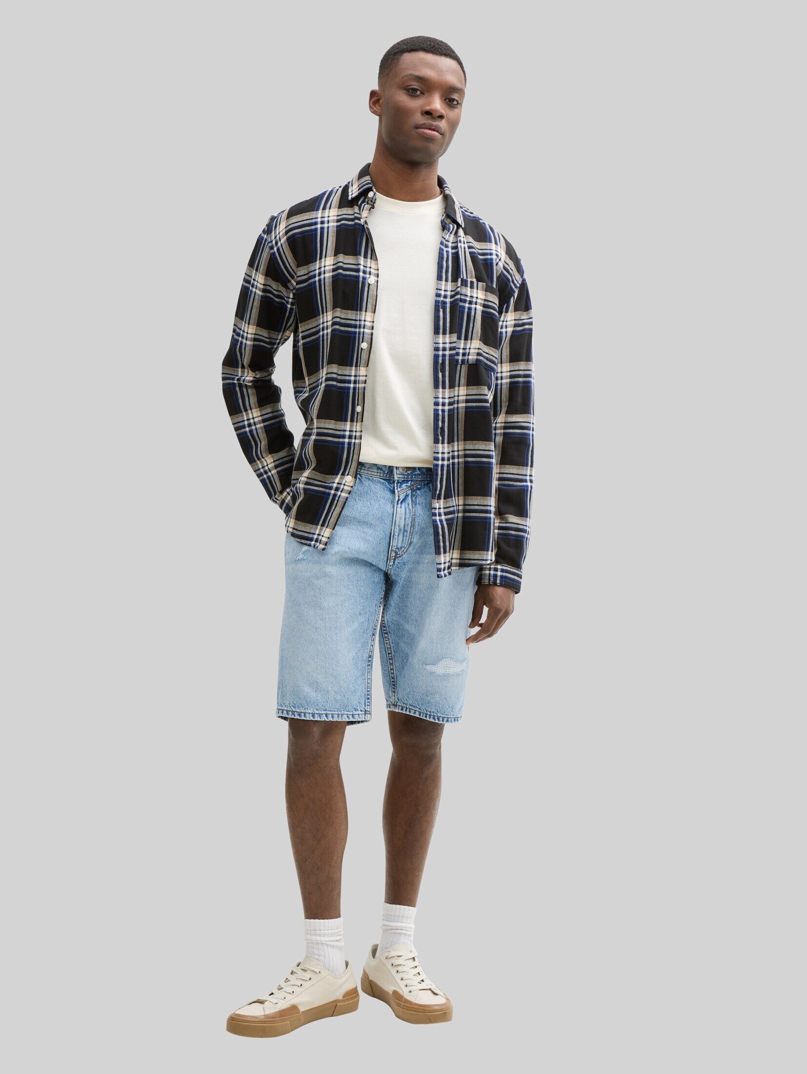 TOM TAILOR Denim Shorts Jeanshosen TTPIERS SLIM DESTROYED Jeans Shorts