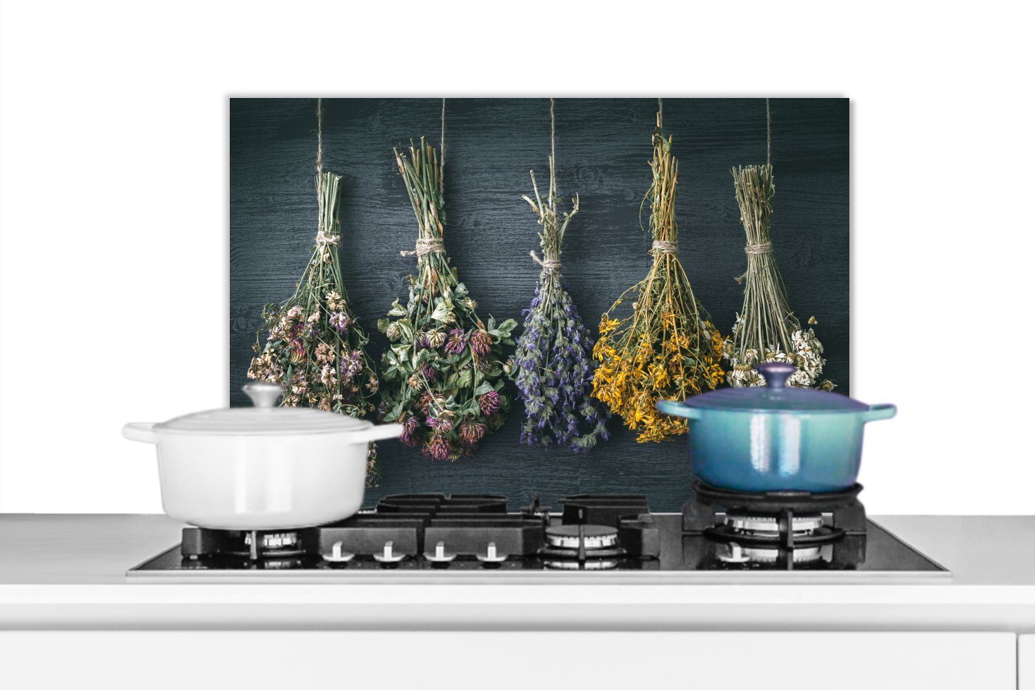 - 60x40 MuchoWow Trockenblumen Temperaturbeständig - Herdblende (1-tlg), aus küchen Blumenstrauß Blumen Seil Küchenrückwand Stilleben - - Bündel, cm, - Wandschutz,