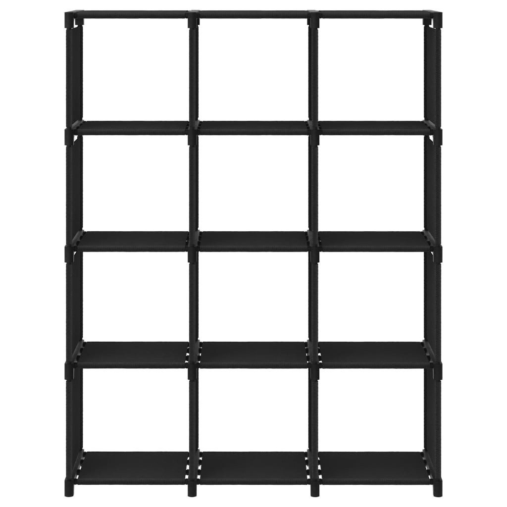 vidaXL Regalwürfel, Würfel-Regal 12 Fächer Schwarz 103x30x141 cm Stoff