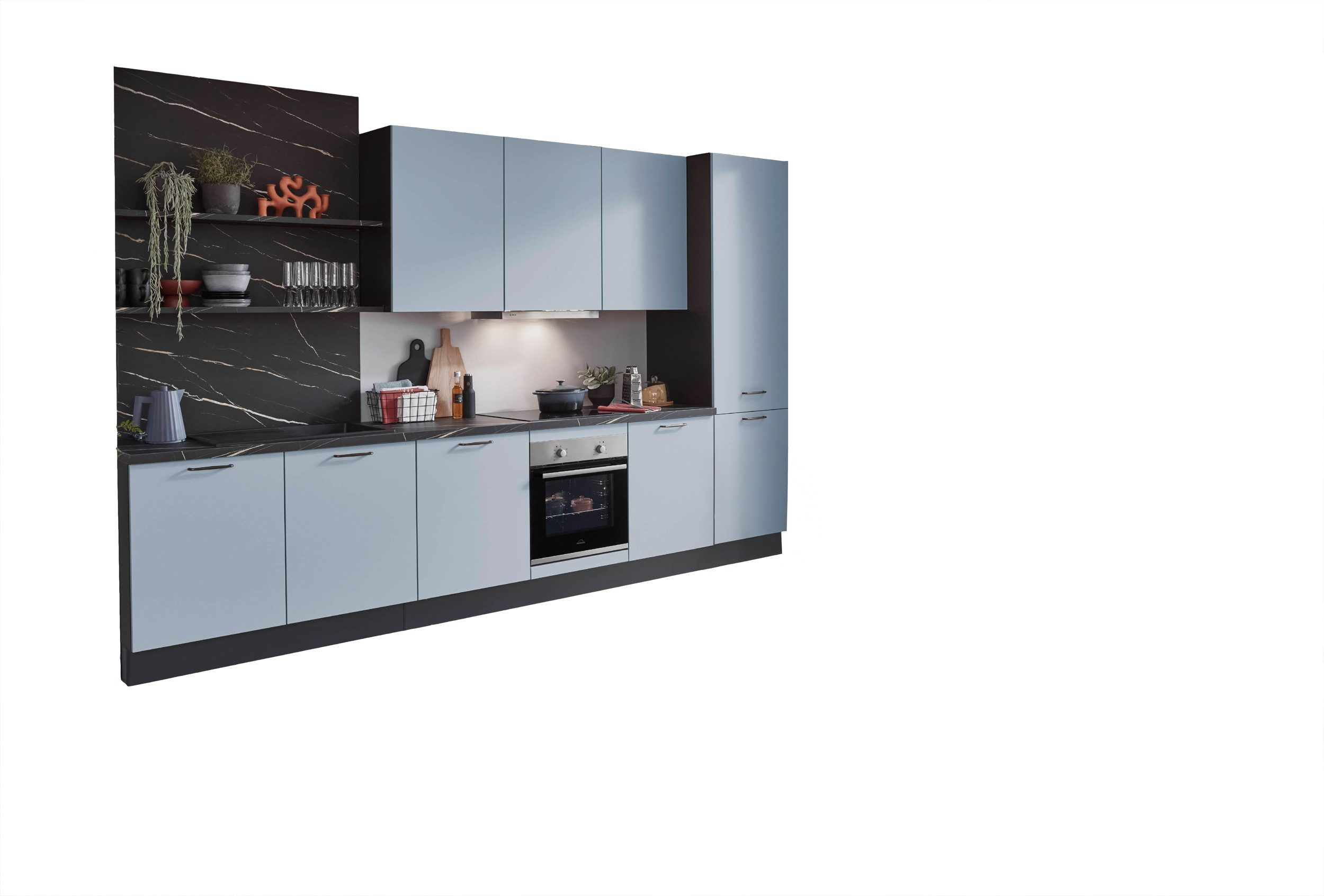 nobilia® Küchenzeile Metz, individuell anpassbar, gratis Küchenplanung mit Profis, (Breite 360cm), vormontiert, wahlw. mit E-Geräten, Preis inkl.Lieferung