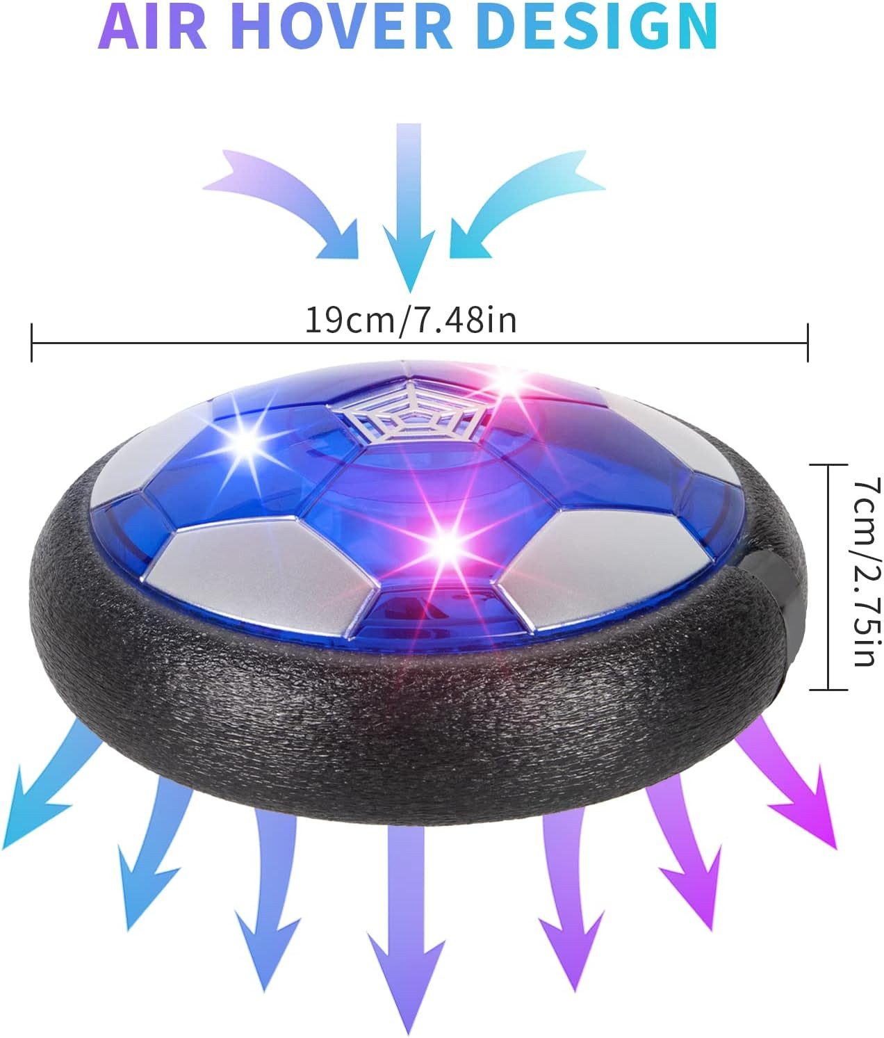 FELIXLEO Spielball Air Power Hover Fussball LED wiederaufladbar Indoor Outdoor (1-St)