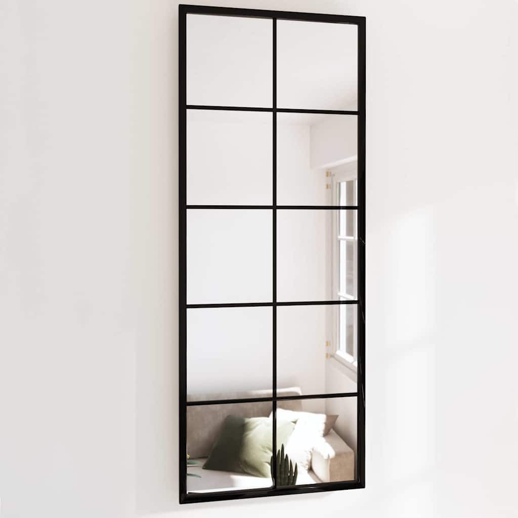 furnicato Wandspiegel Schwarzer 100 x 40 cm mit elegantem Design (1-St), Glasspiegel mit vier Befestigungshaken für die Wandmontage im Raum