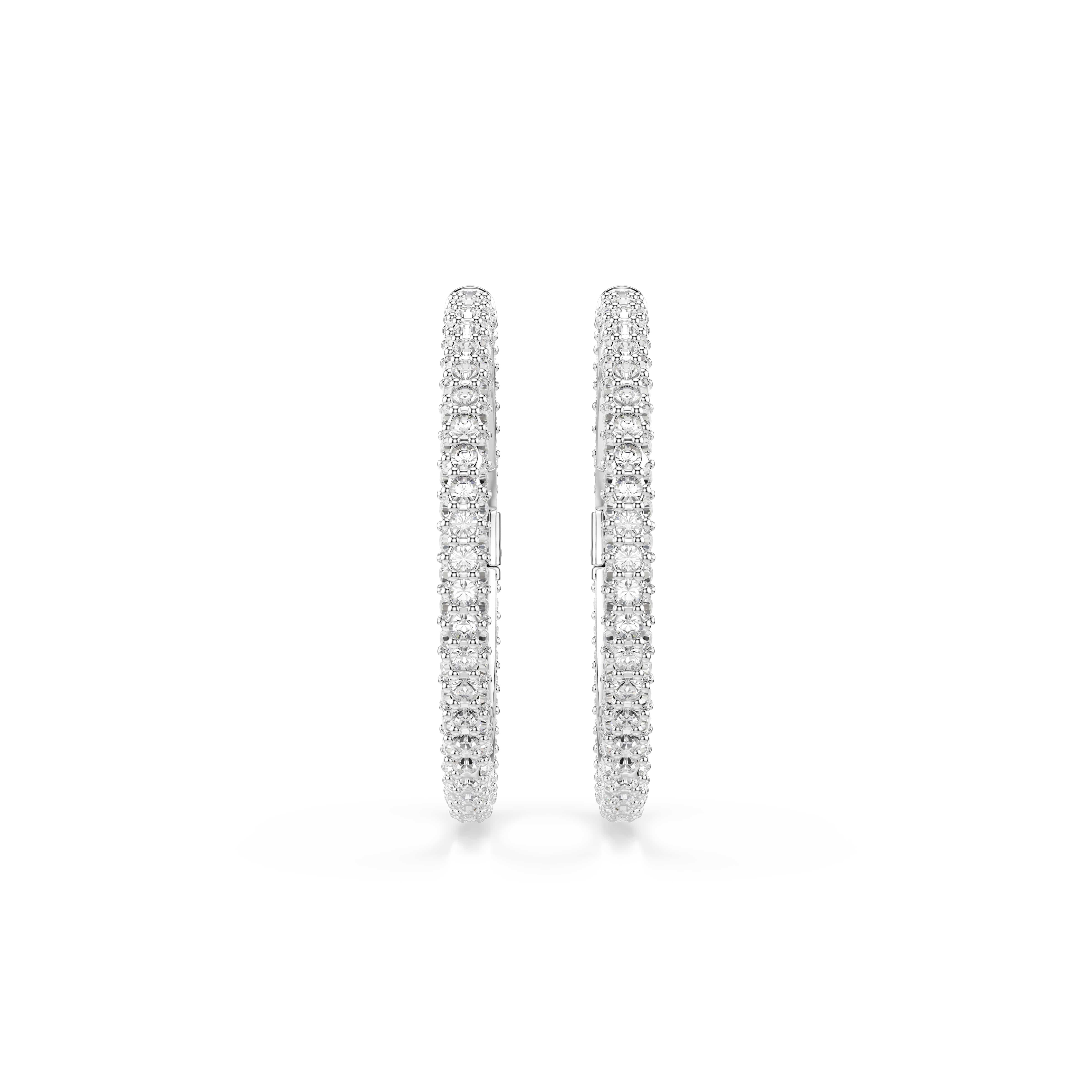 Swarovski Paar Creolen Schmuck Geschenk DEXTERA Ohrringe, mit Swarovski® Kristall – Bild 3 von 5