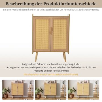 OKWISH Sideboard Kommode (mit Metallgriffen und Massivholzfüßen)