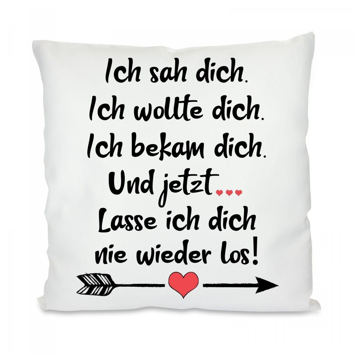 Herzbotschaft Декоративные подушки Подушки mit einseitigem Motiv Ich sah dich ich wollte dich, Подушкиhülle mit Füllung