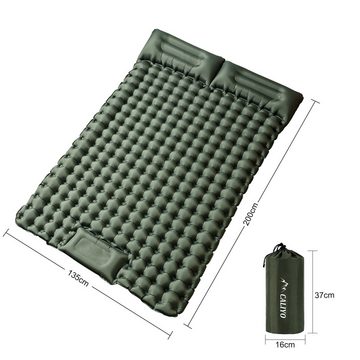 CALIYO Isomatte Doppel Isomatte Camping Ultraleicht Isomatte für 2 Personen Outdoor, Schlafmatte mit Fußpresse Pumpe, mit Kissen für Reisen, Wandern