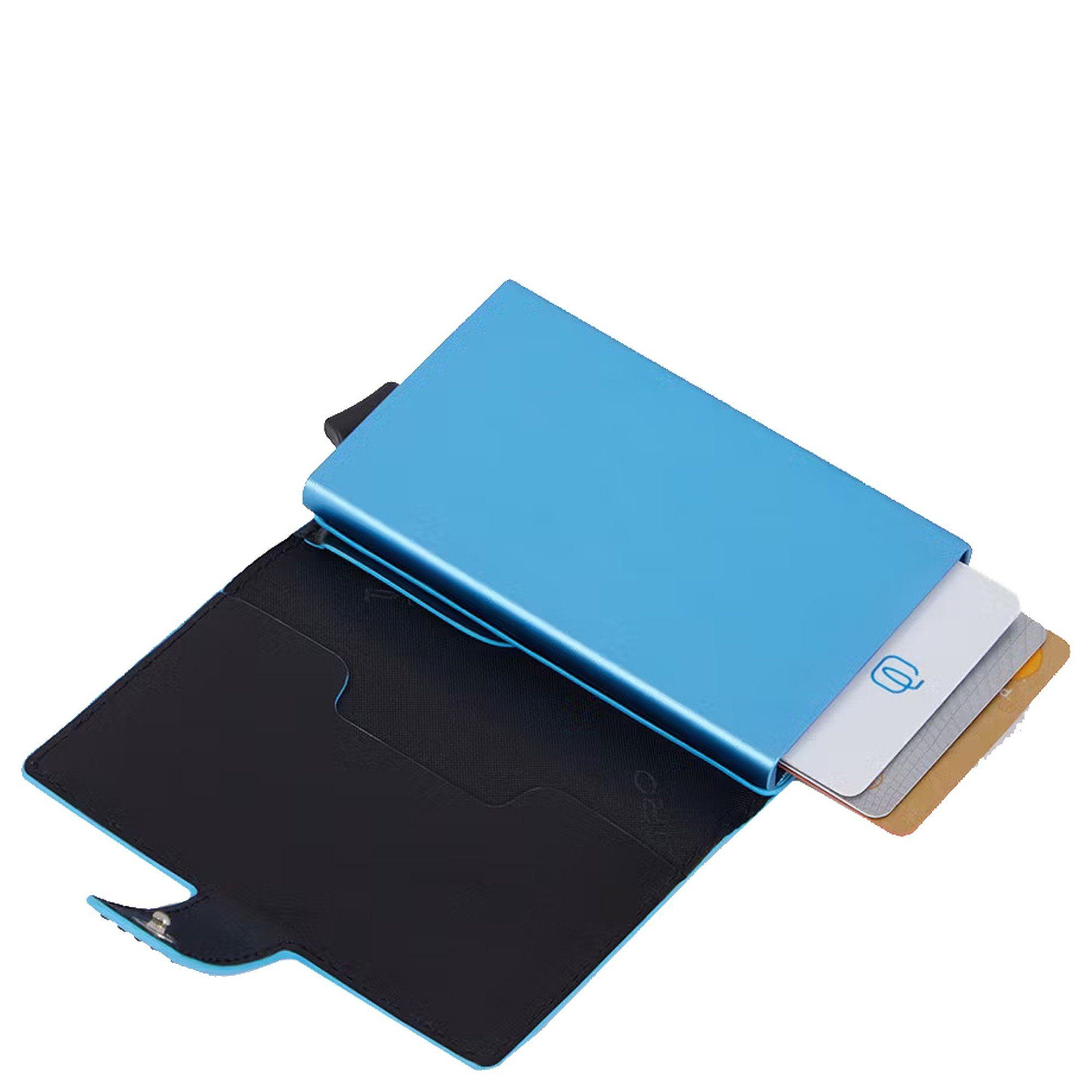 Geldbörse - (1-tlg) Kreditkartenetui Square 11cc Piquadro Blue mahogany cm 10 RFID