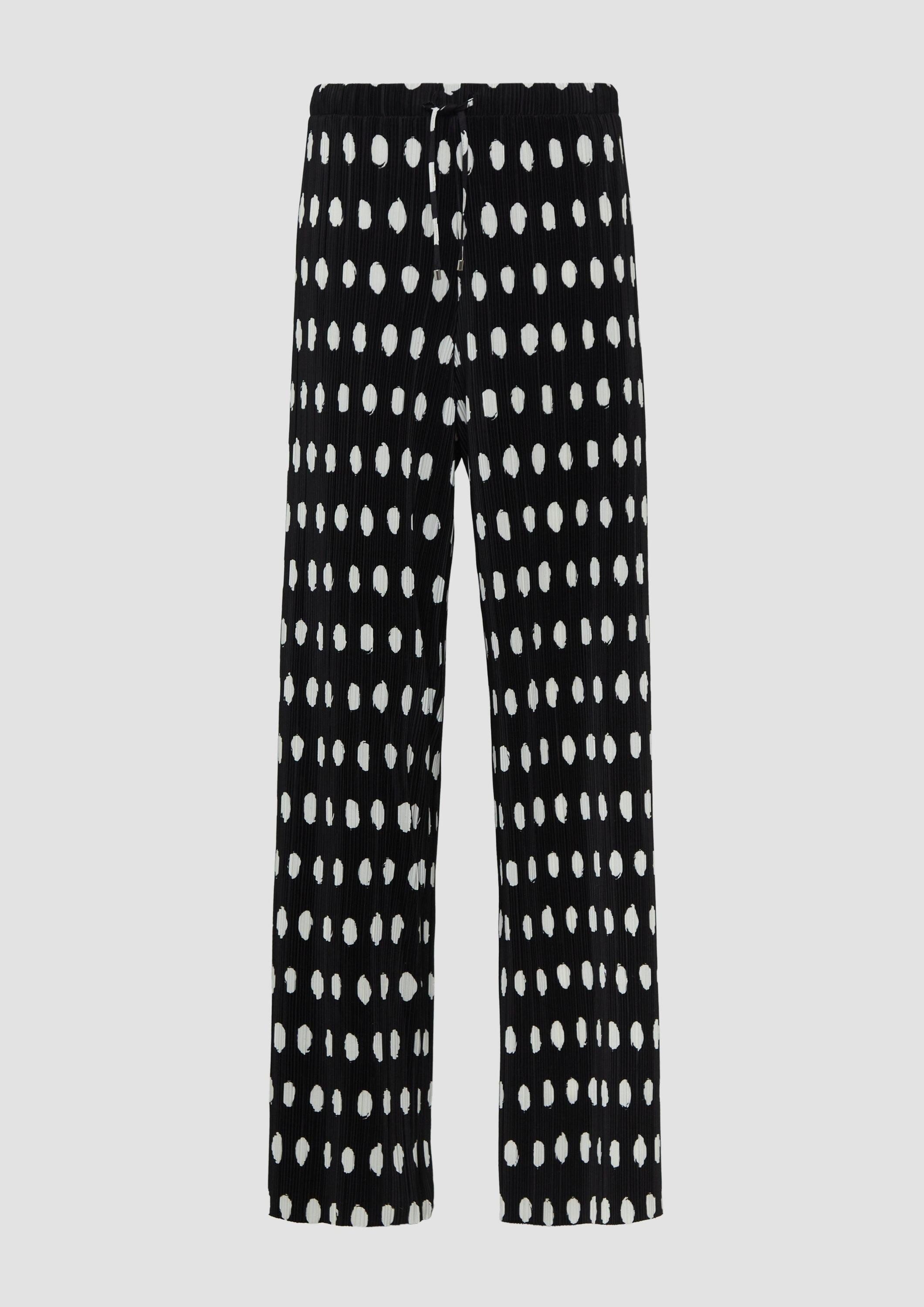 s.Oliver Chinos Hose Plissierte Wide-Leg-Hose im Relaxed Fit