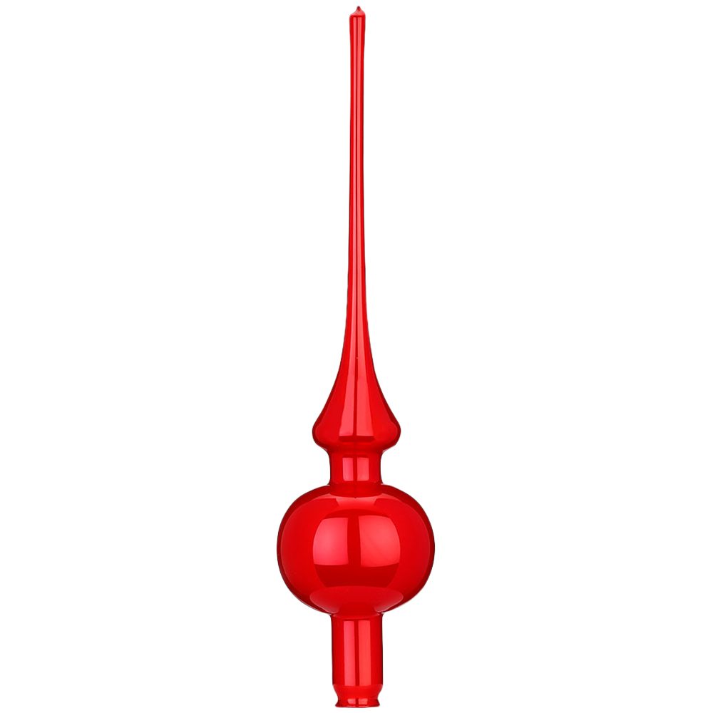 INGE-GLAS® Christbaumspitze einfarbige Spitze, rot opal, Ø7cm x 30cm (1-tlg), mundgeblasen