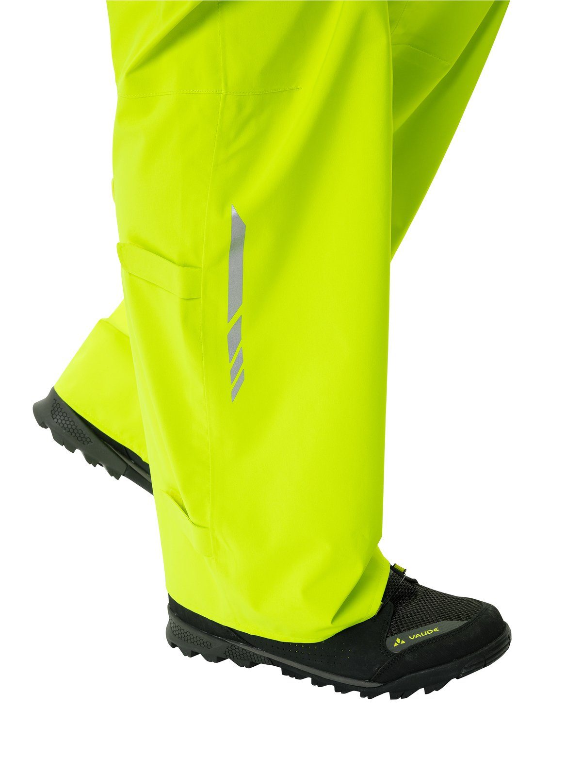 Funktionshose Grüner Men's Rain neon (1-tlg) Pants VAUDE yellow Knopf Moab