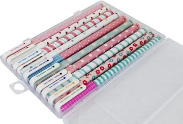 Katara Kugelschreiber 10 farbige bunte Kugelschreiber in einer Box, (Set, 10-tlg), Schön-Schreib-Stift, Pastellfarben, Koreanische Schulsachen, Kawaii