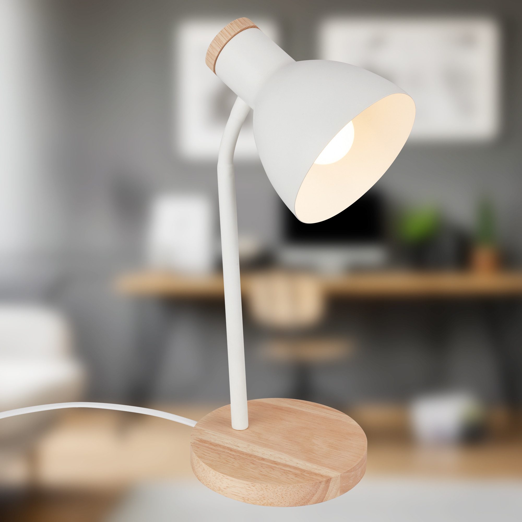 Briloner Leuchten Tischleuchte Schwenkbar Kabelschalter E14 Fassung, ohne L günstig online kaufen