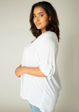 Base Level Curvy Klassische Bluse mit V-Ausschnitt