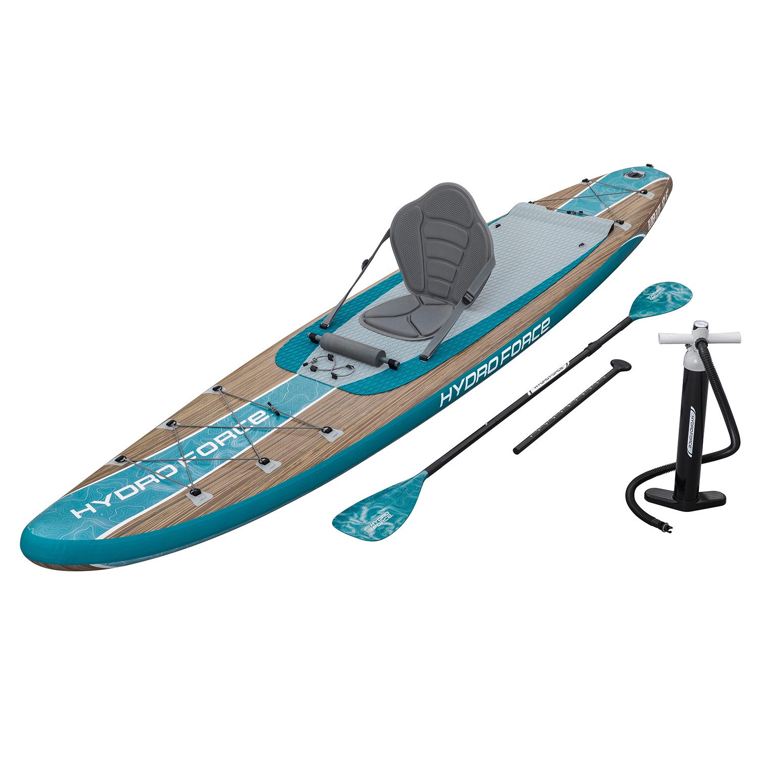 Bestway SUP-Board Hydro ForceGlider Elite™, Touring, (Set, 1 tlg., Coil-Leash), 381 x 79 x 15 cm, max. 150 kg Belastbarkeit