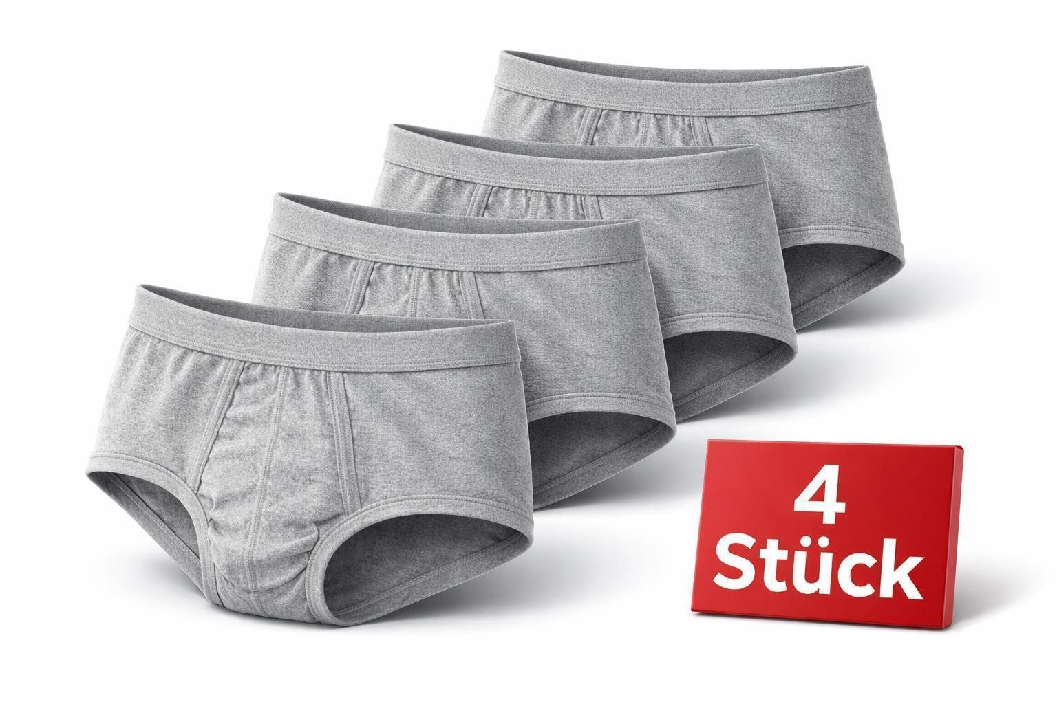 EloModa Slip Herren Slip Unterhose 4er Pack aus 100 % Baumwolle mit Eingriff – (4-St) mit Eingriff – Bequeme Herrenunterwäsche