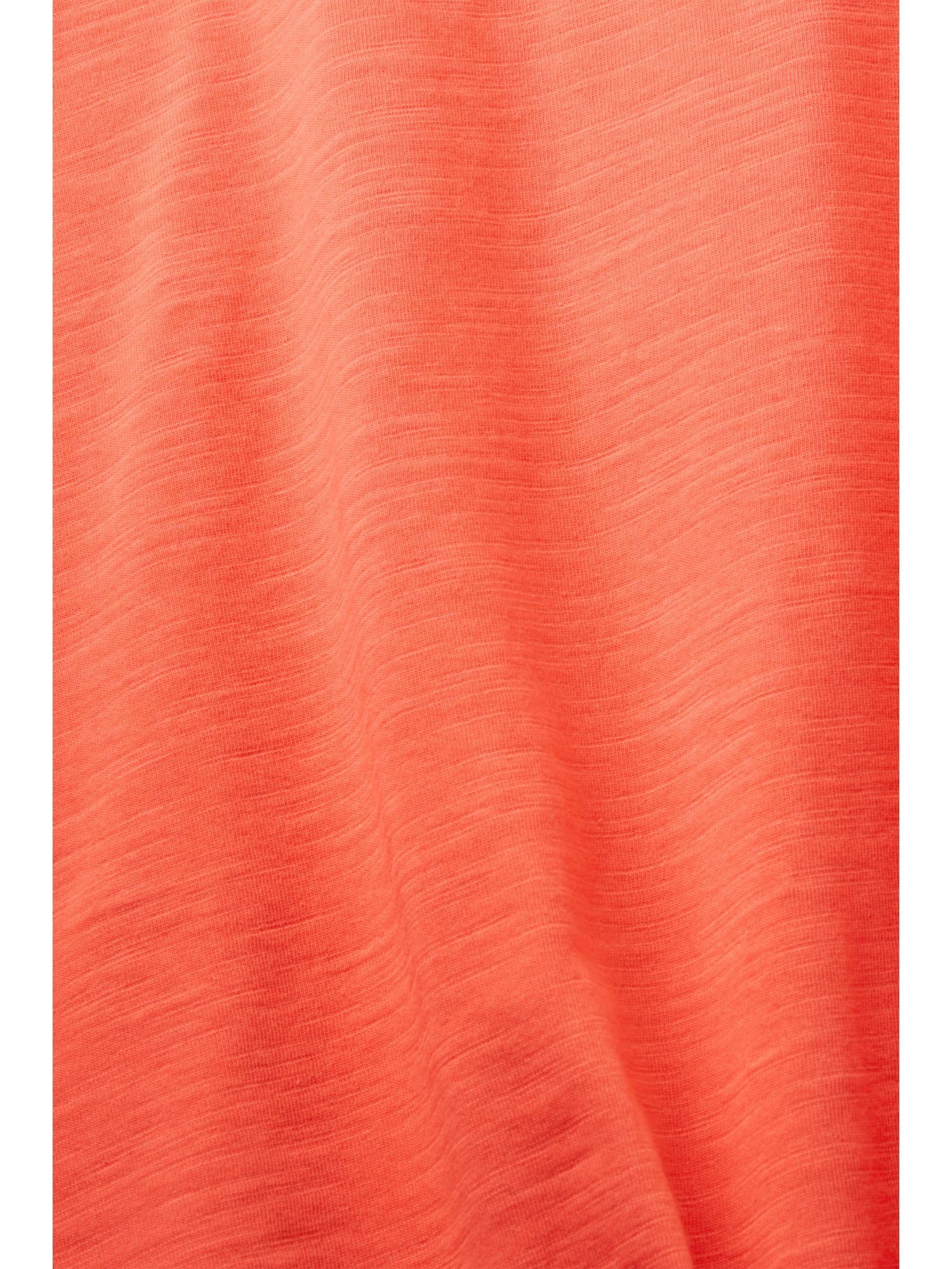 (1-tlg) RED Jersey-Longsleeve, CORAL % Baumwolle Esprit Langarmshirt 100