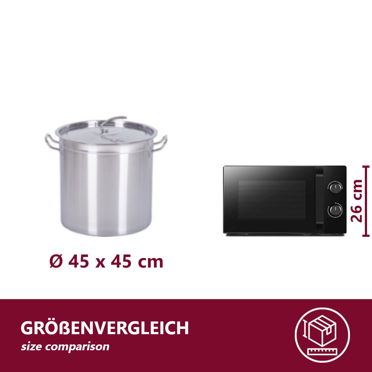HOOZ Suppentopf Kochtopf Gastronomie Suppentopf Groß 10-170 Liter für alle Herdarten, Edelstahl (Großer 70 L Edelstahltopf mit Deckel, 2-tlg., induktionsgeeignet, inkl. Deckel und Messskala), Großvolumiger Topf XXL – ideal für Gastro, Einkochen & große Mengen