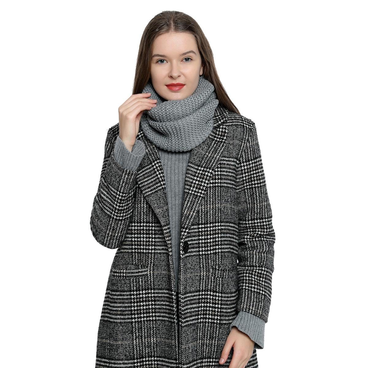 Schal Damen Winterschal Rundschal Schal, (1-St), Schlauchschal, warm und weich, Grobstrick