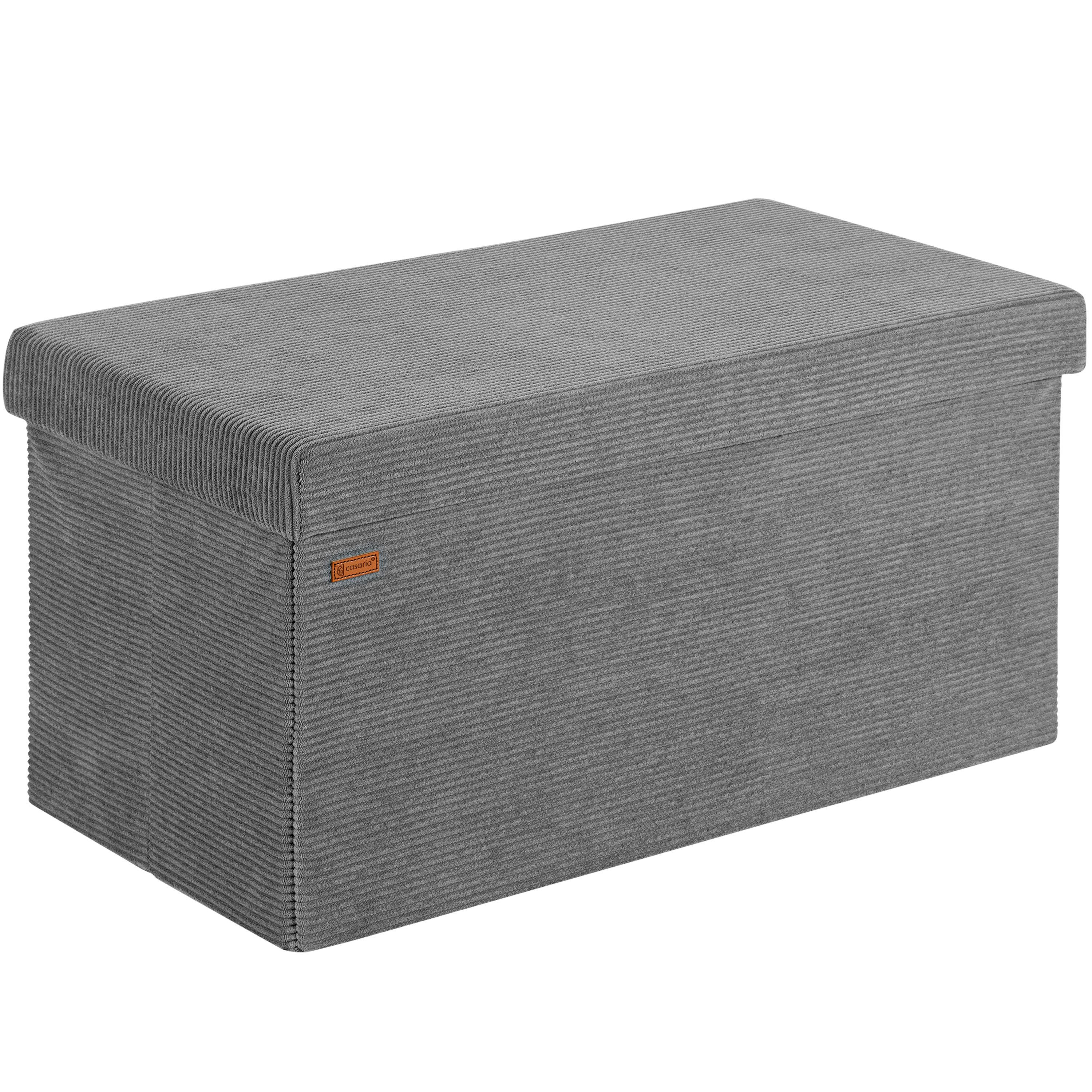 Casaria Sitzbank, Cord Anthrazit Faltbar 76x38cm 300kg Belastbarkeit Wohnzimmer