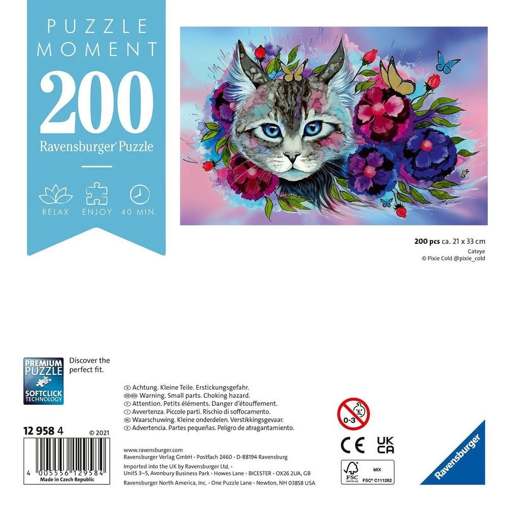 Ravensburger Puzzle Ravensburger Puzzle Moment 12960 Cateye - 200 Teile Puzzle für..., 200 Puzzleteile