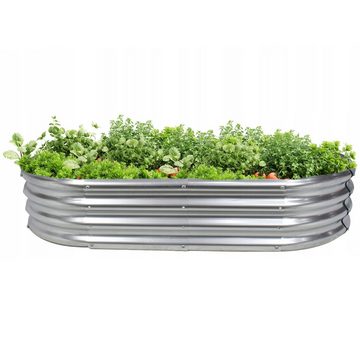 Sarcia.eu Hochbeet Gemüse- und Blumenbeet, oval verzinkt 140x60x30 cm