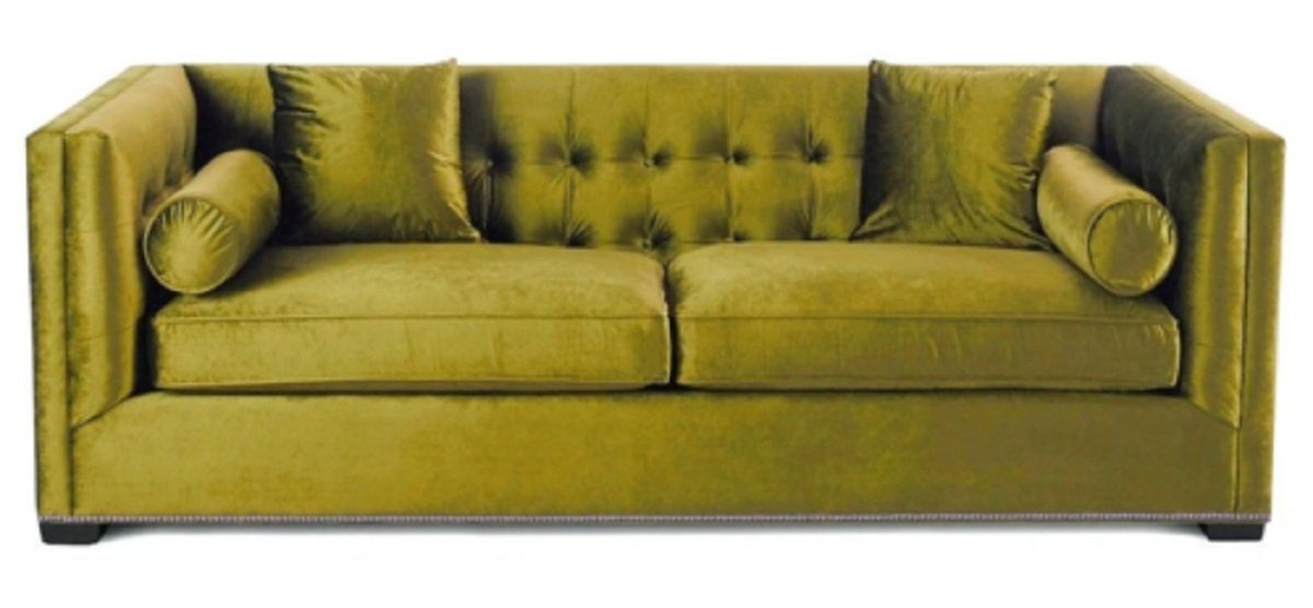 Europe Couch 3-er Neu, Made Chesterfield-Sofa Olivengrüner Chesterfield JVmoebel Sofa Modernes in Dreisitzer