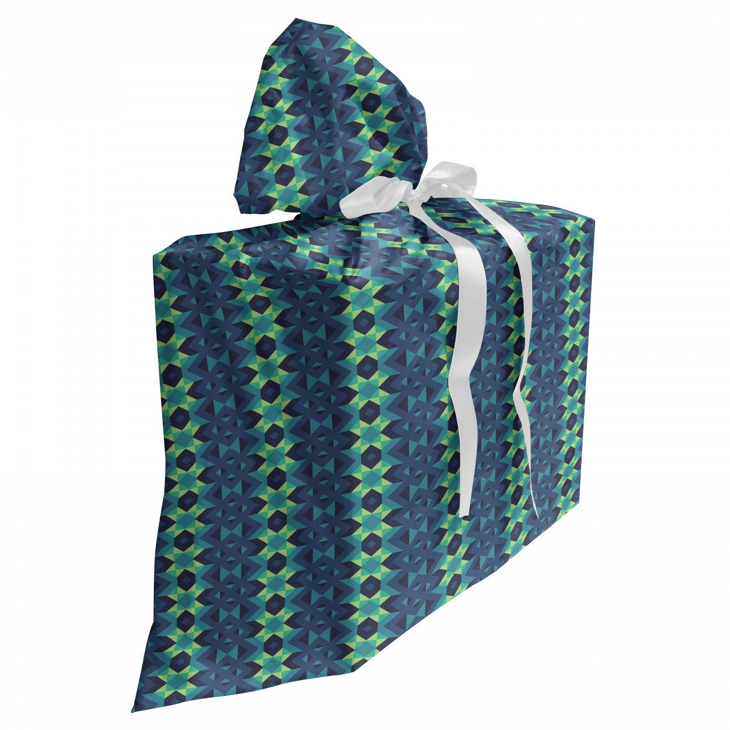 Abakuhaus Geschenkbox 3x Bändern Wiederbenutzbar, Blau und Grün geometrische Zigzag