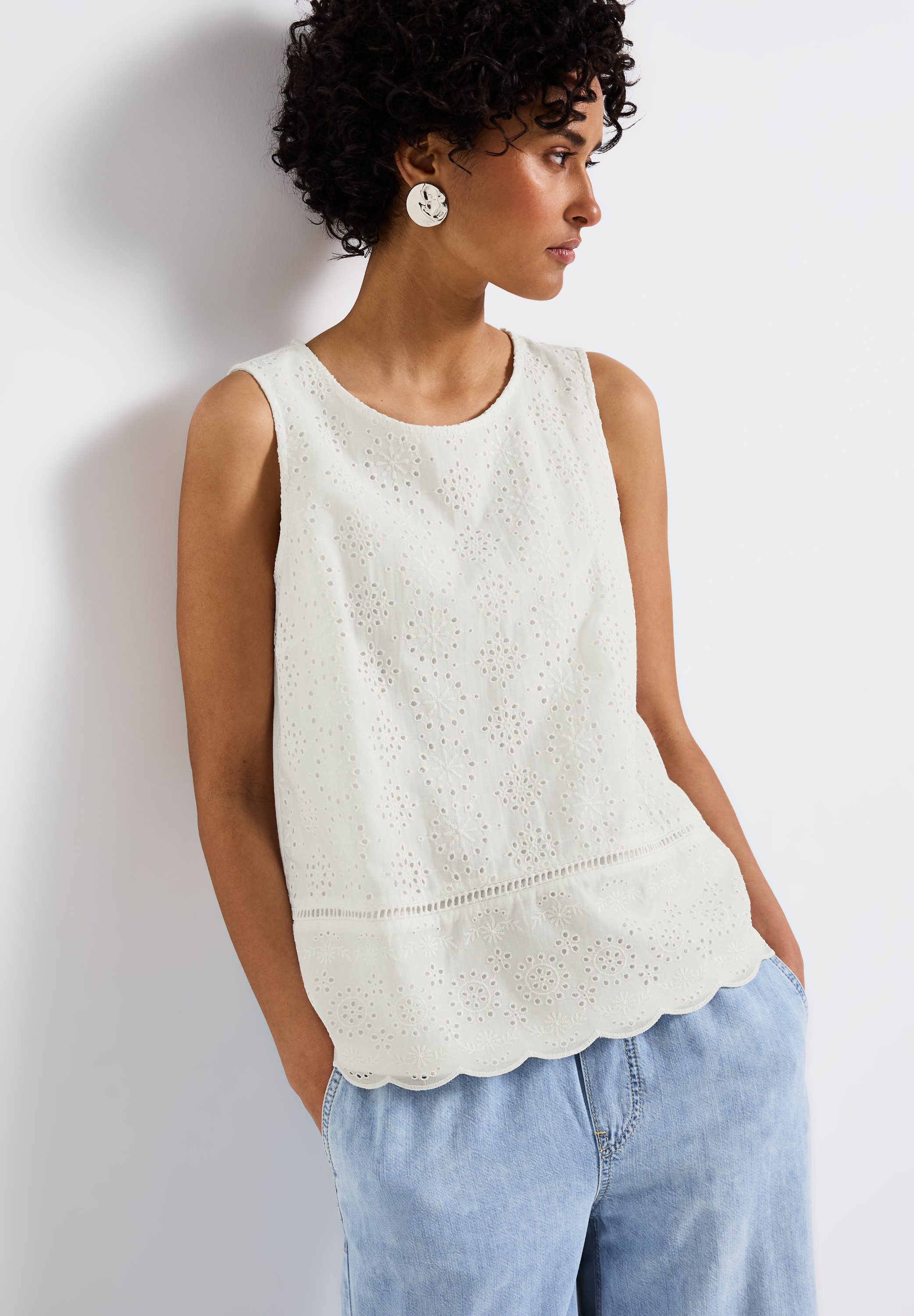 STREET ONE Shirttop mit Zierstickerei günstig online kaufen