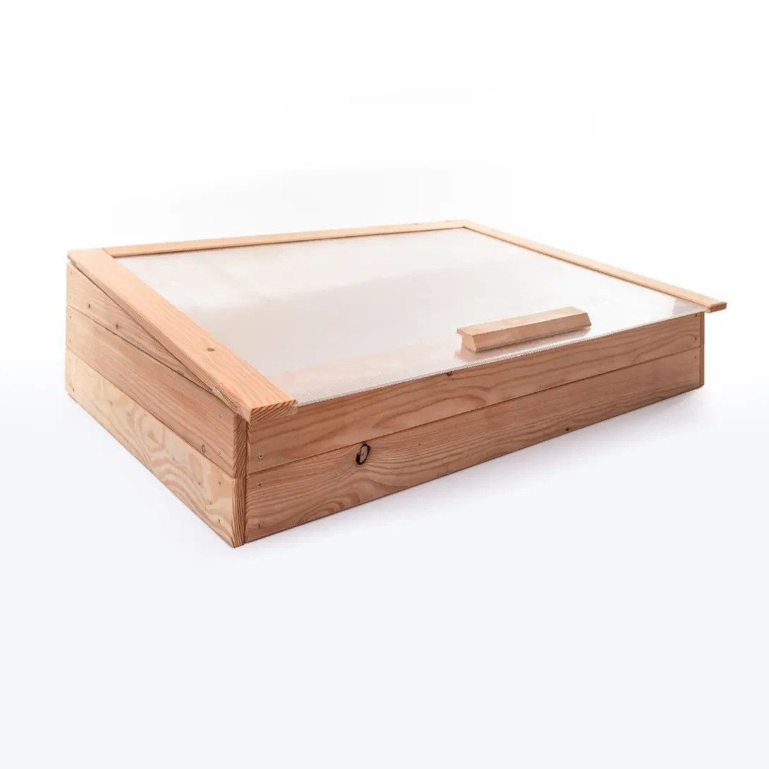 Mega-Holz Frühbeet Premium 116x76x30 cm, Naturbelassenes Lärchenholz