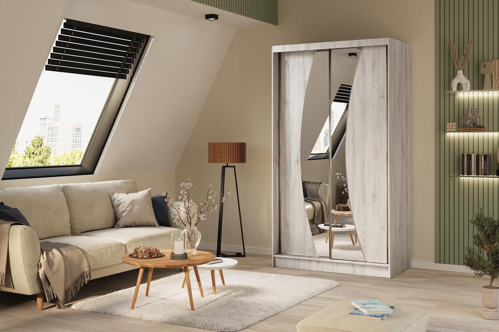 Beautysofa Kleiderschrank Vox mi Schiebtüren günstig online kaufen
