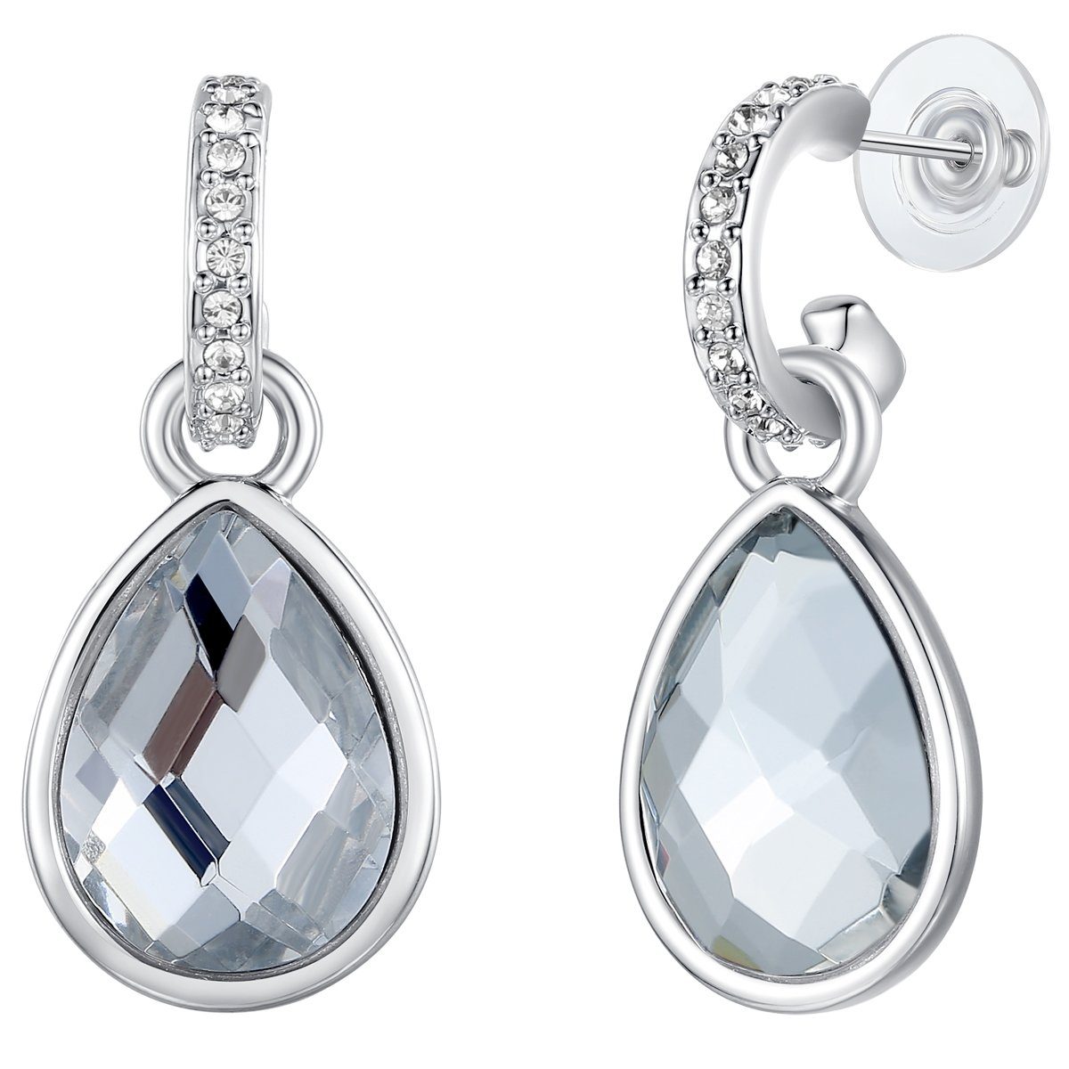 Lulu & Jane Paar Ohrhänger Ohrhänger verziert mit Kristallen von Swarovski® weiß Glaskristall weiß