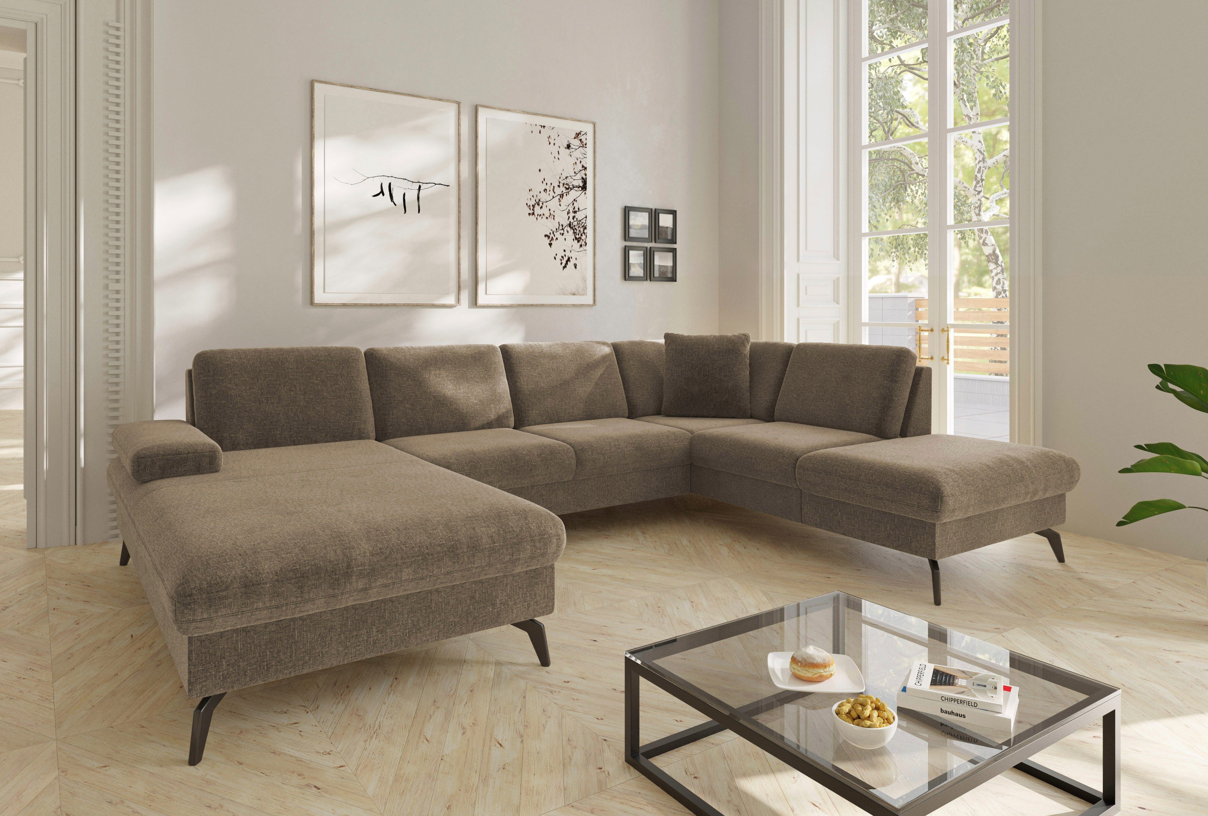 sit&more Wohnlandschaft Morris Jubi U-Form, B: 300 cm, mit Armteilfunktion & 1 Zierkissen, optional Bettfunktion