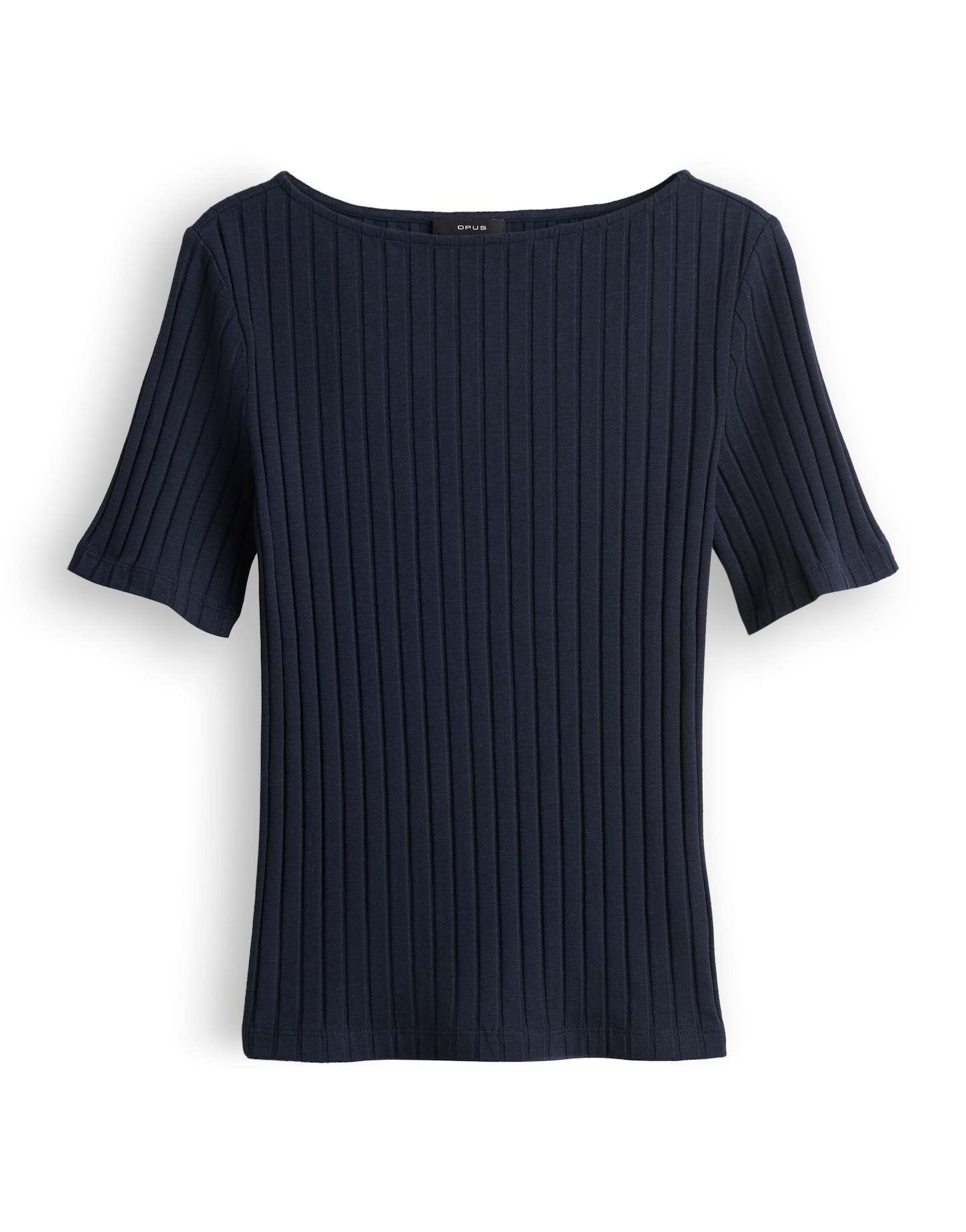Kurzarmshirt Weiches Rippshirt aus Baumwoll Mix Slim Fit